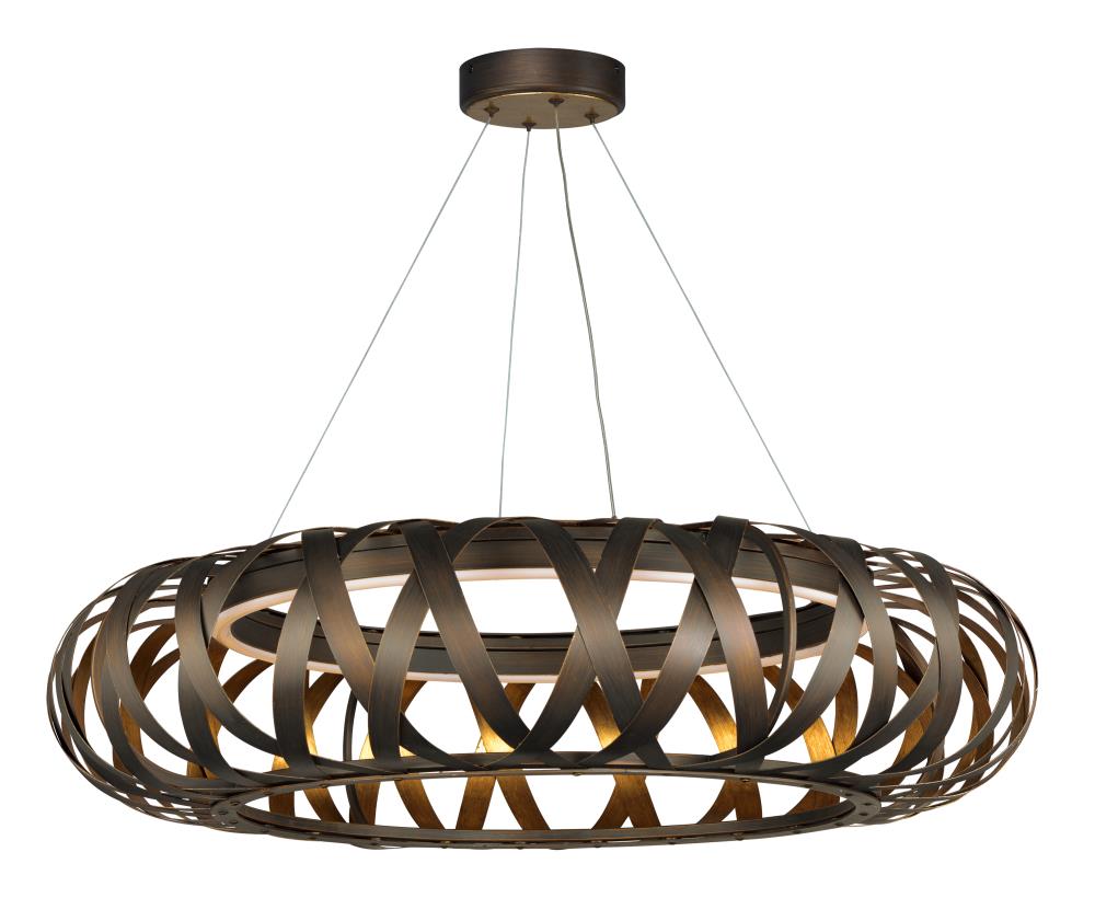 Maxim Lighting 35055BZGTGLD Weave 39-Light Bronze Gilt/Gold Transitional Globe Hanging Pendant Light