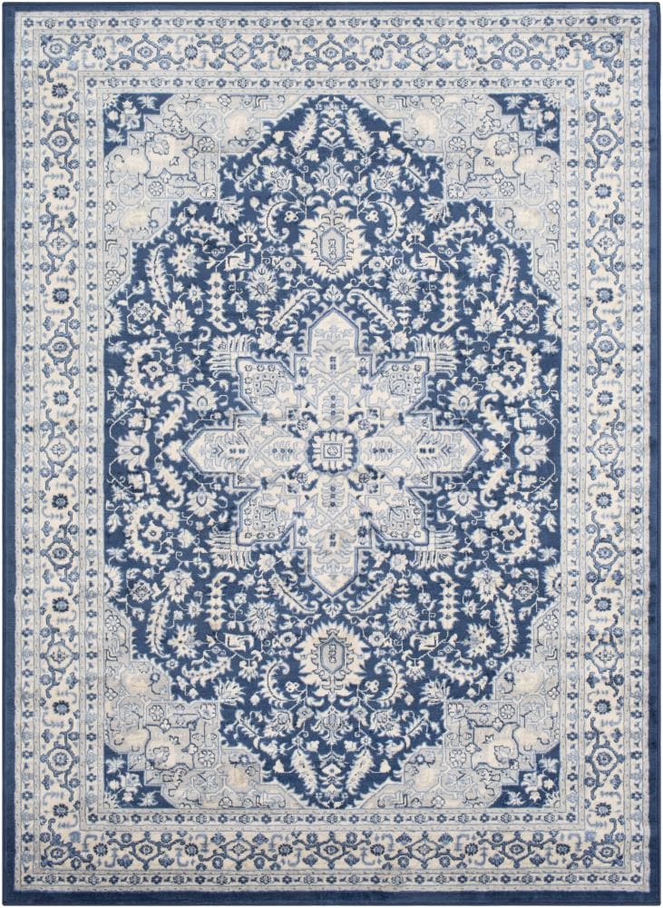 Surya Monaco 9 x 12 Navy Indoor Medallion Oriental Area Rug at Lowes.com