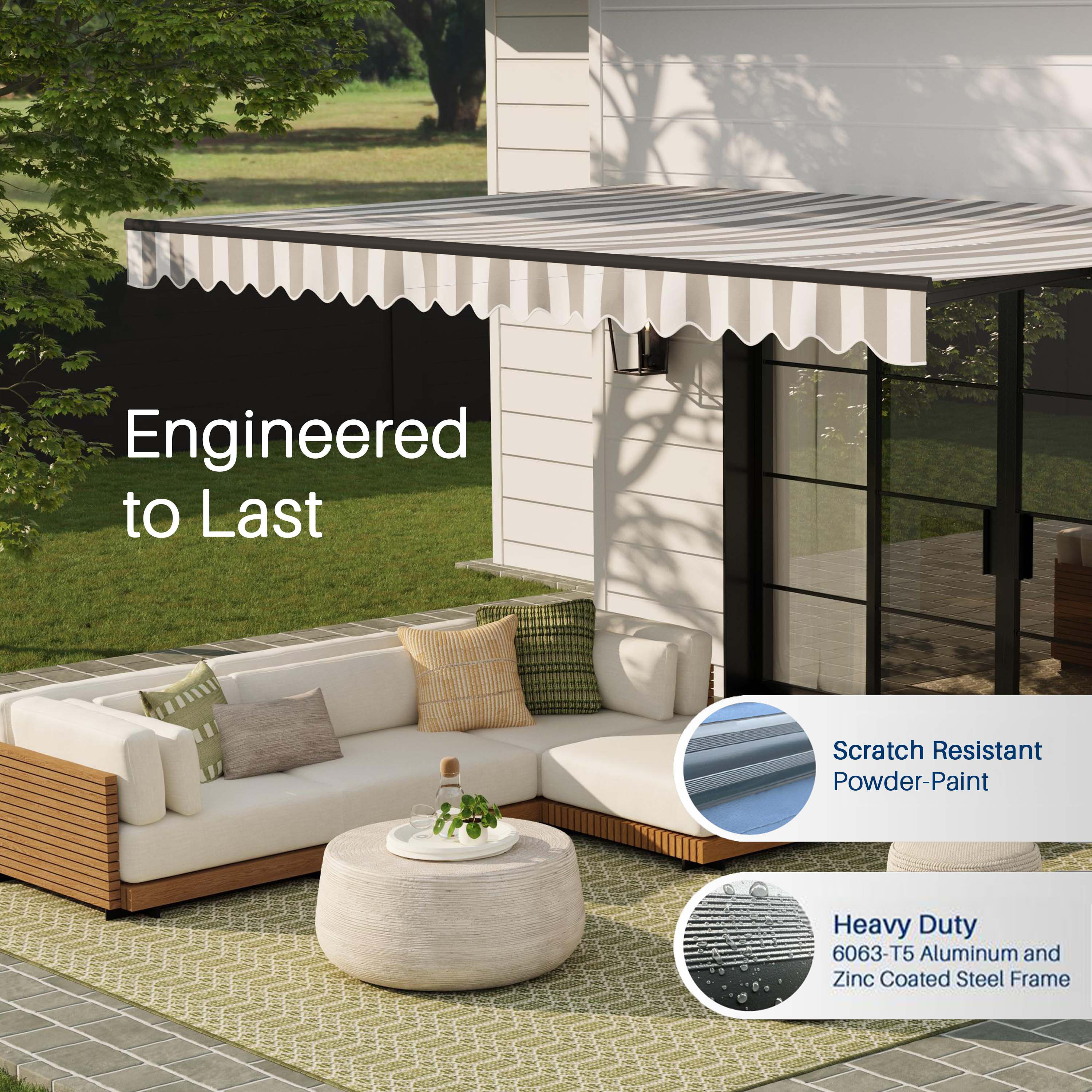 ALEKO AB13X10GREYWHT-LO awnings - View #3