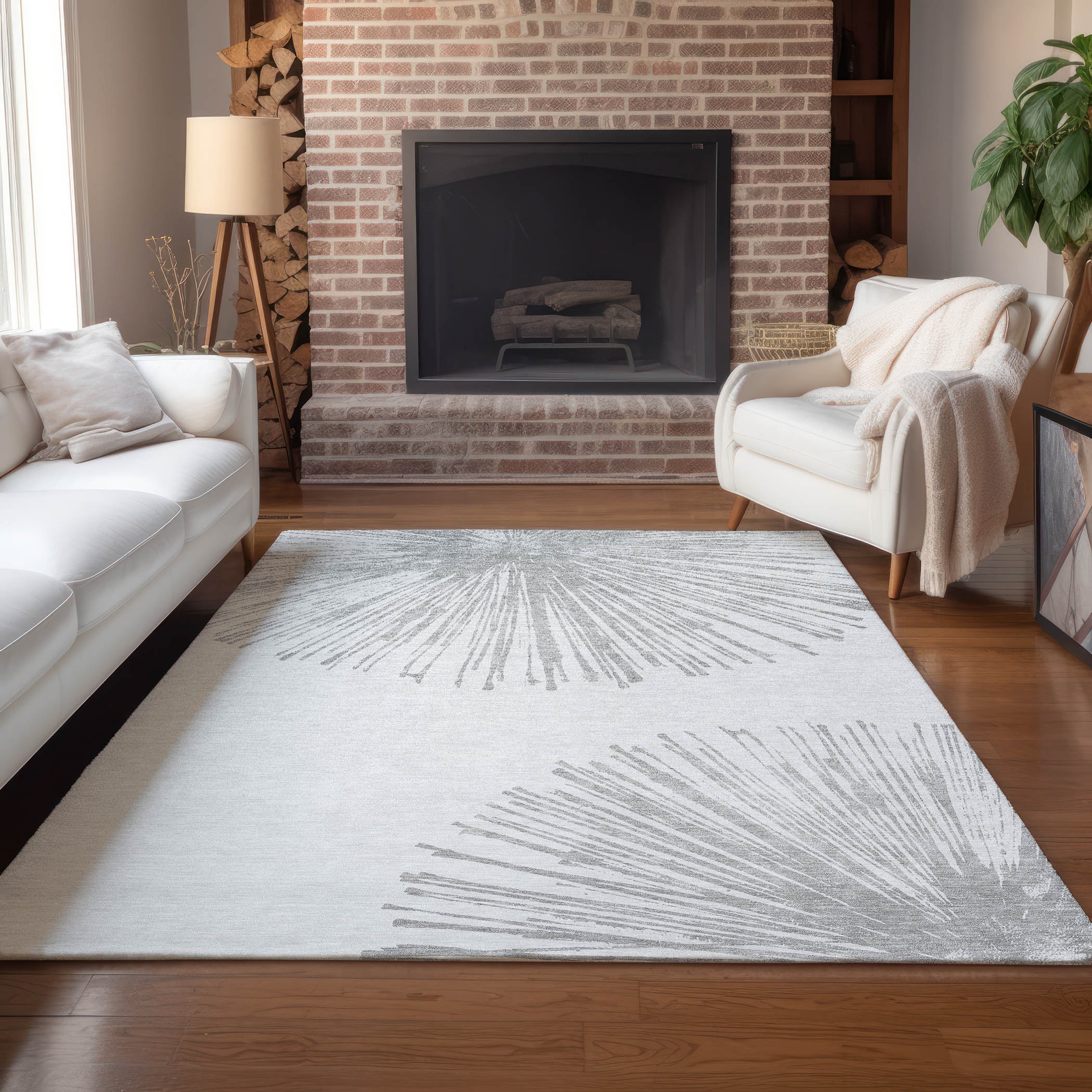 Addison Rugs ACN642GY30X46 Chantille ACN642GY 2 x 3 (ft) Polyester Gray Rectangular Indoor/Outdoor Geometric Machine washable Area rug