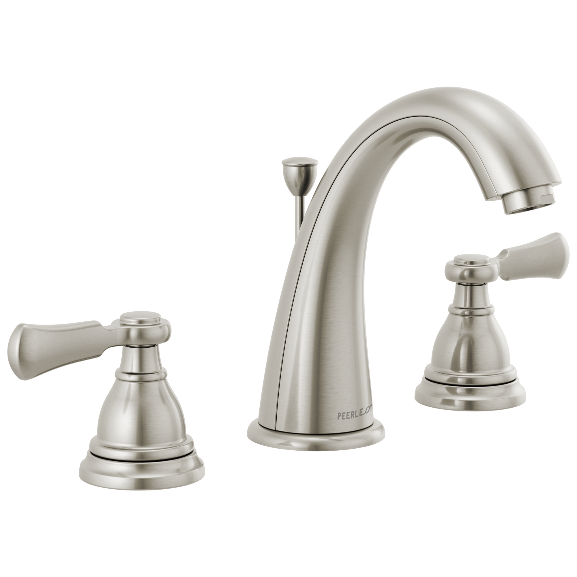 Peerless P3565LF-BN Elmhurst Brushed Nickel Widespread 2-handle WaterSense Mid-arc Residential Handle Bathroom Sink Faucet with Drain