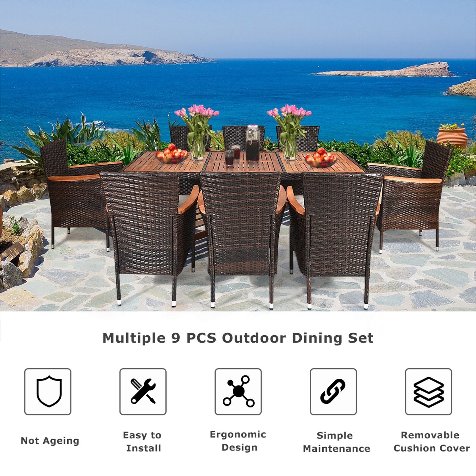 WELLFOR OUG68660B+ Patio-Dining-Sets - View #3