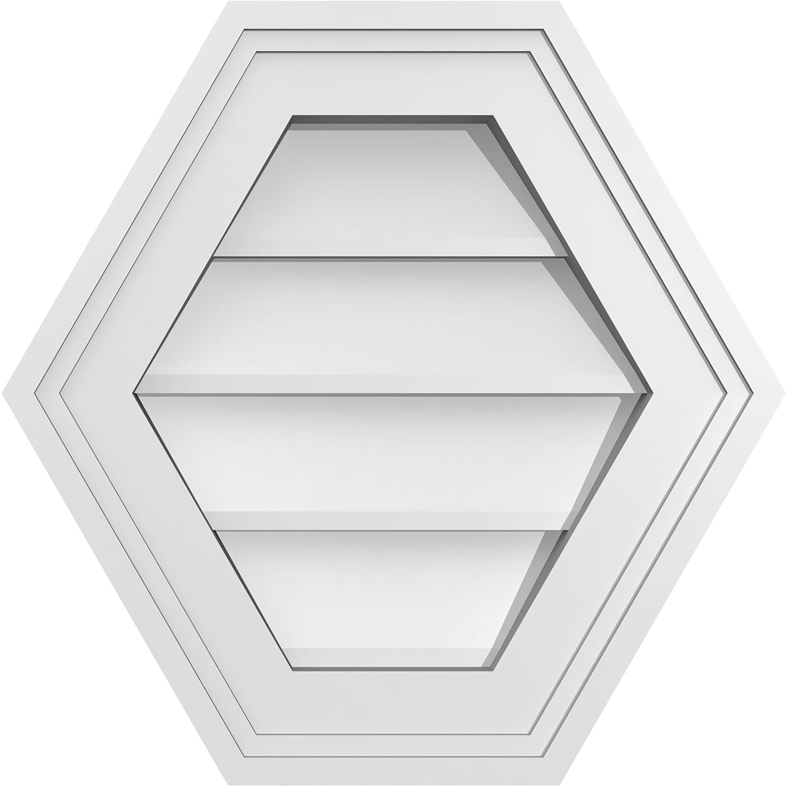 Ekena Millwork GVPHP14X1402SN 14-Inches x 14-Inches Off-white Peaked PVC Gable Louver Vent