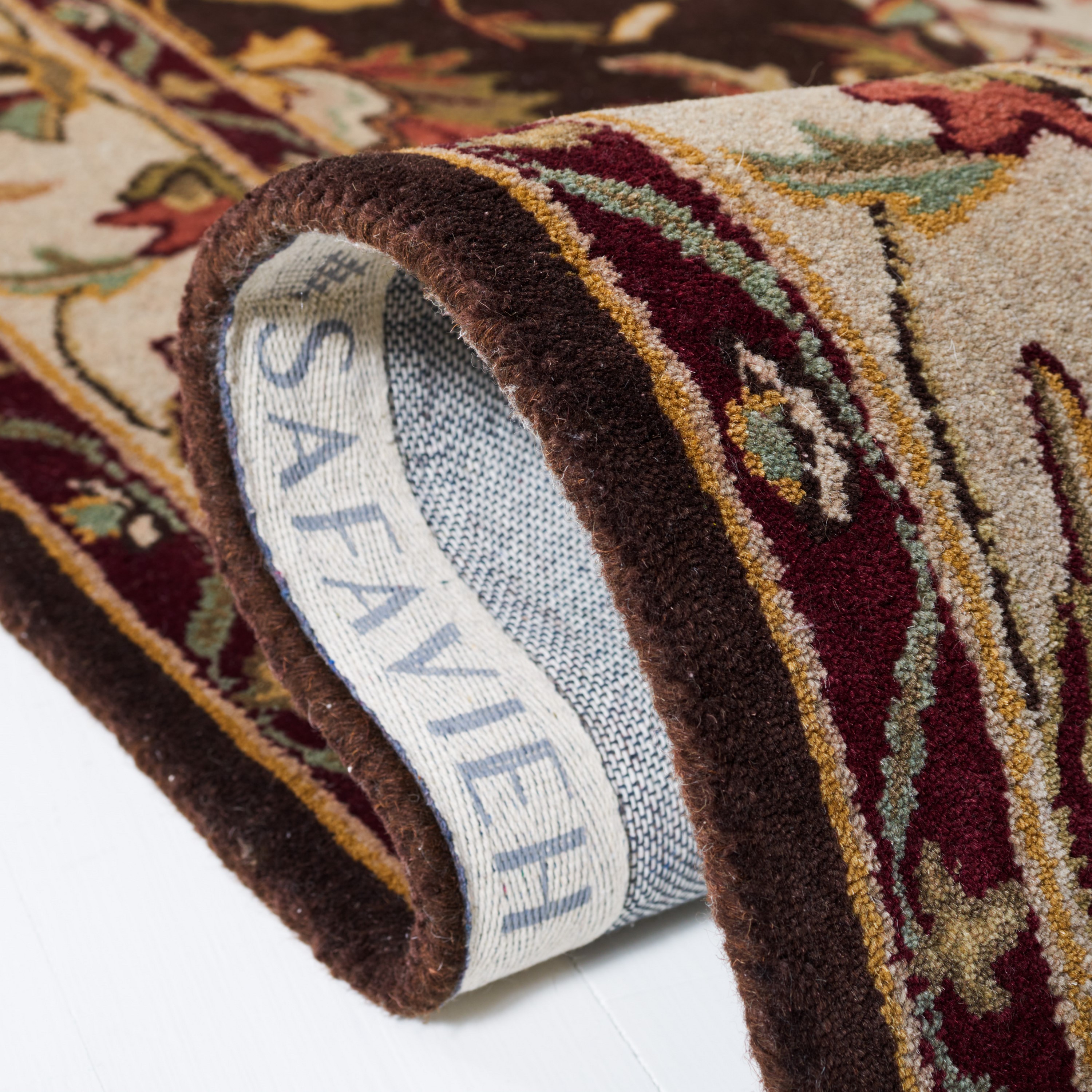 Elegant Heritage Hand-Tufted Wool Square Rug in Blue - 6'x6'