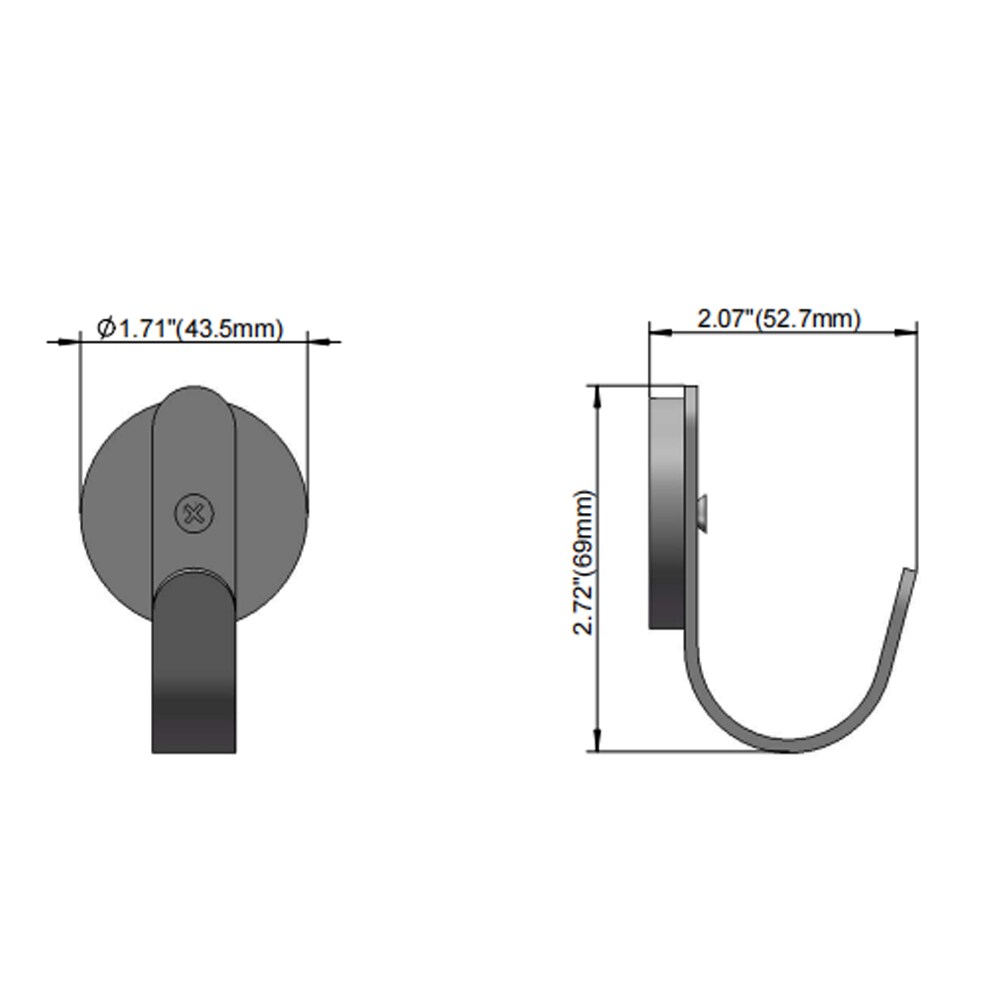 RELIABILT Rare Earth Neodymium Black Magnetic Storage/Utility Hook (Capacity)