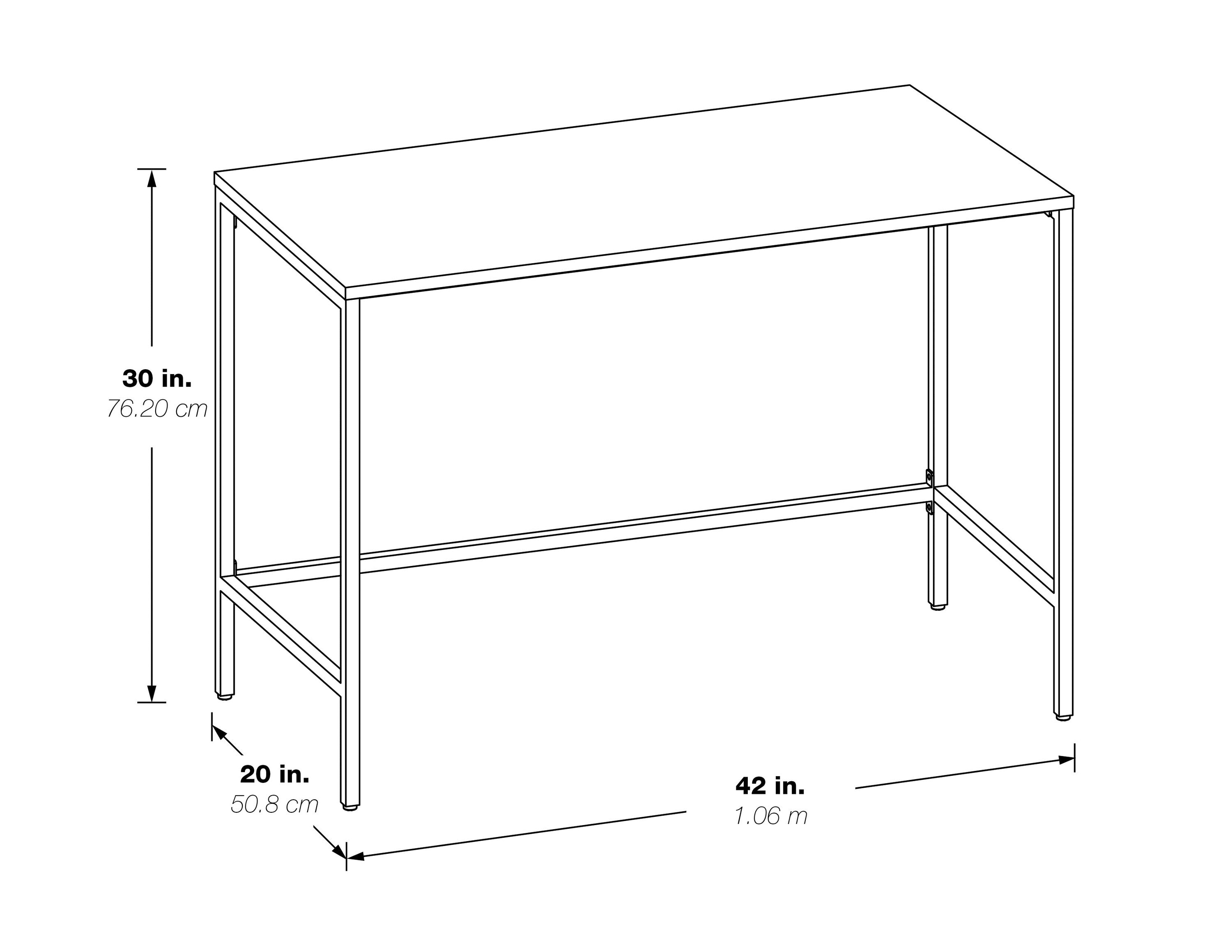 OSHOME Contempo 20-in White Casual Writing Desk in the Desks department ...