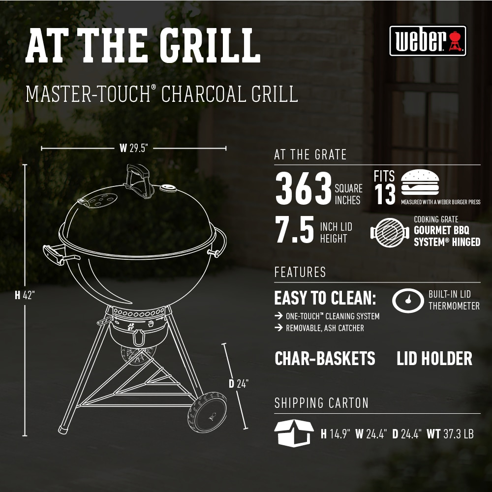Weber Master-Touch Charcoal Grill, 22-inch, Black