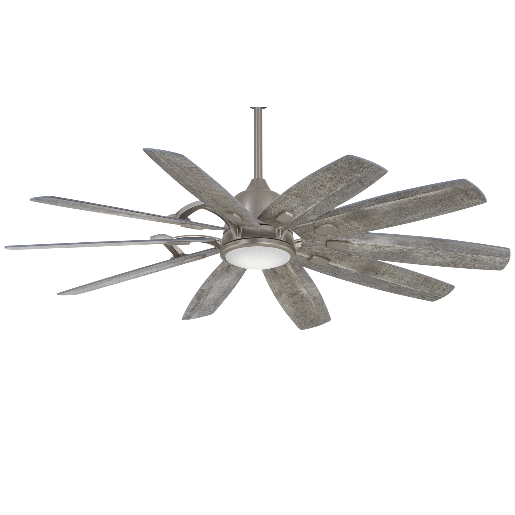 Minka Aire Sleek 60-in Brushed Nickel with Seasoned Wood Blades Integrated LED Indoor Smart Ceiling Fan with Light and Remote (3-Blade) F868L-BN Sansujyuku sansujyuku.com