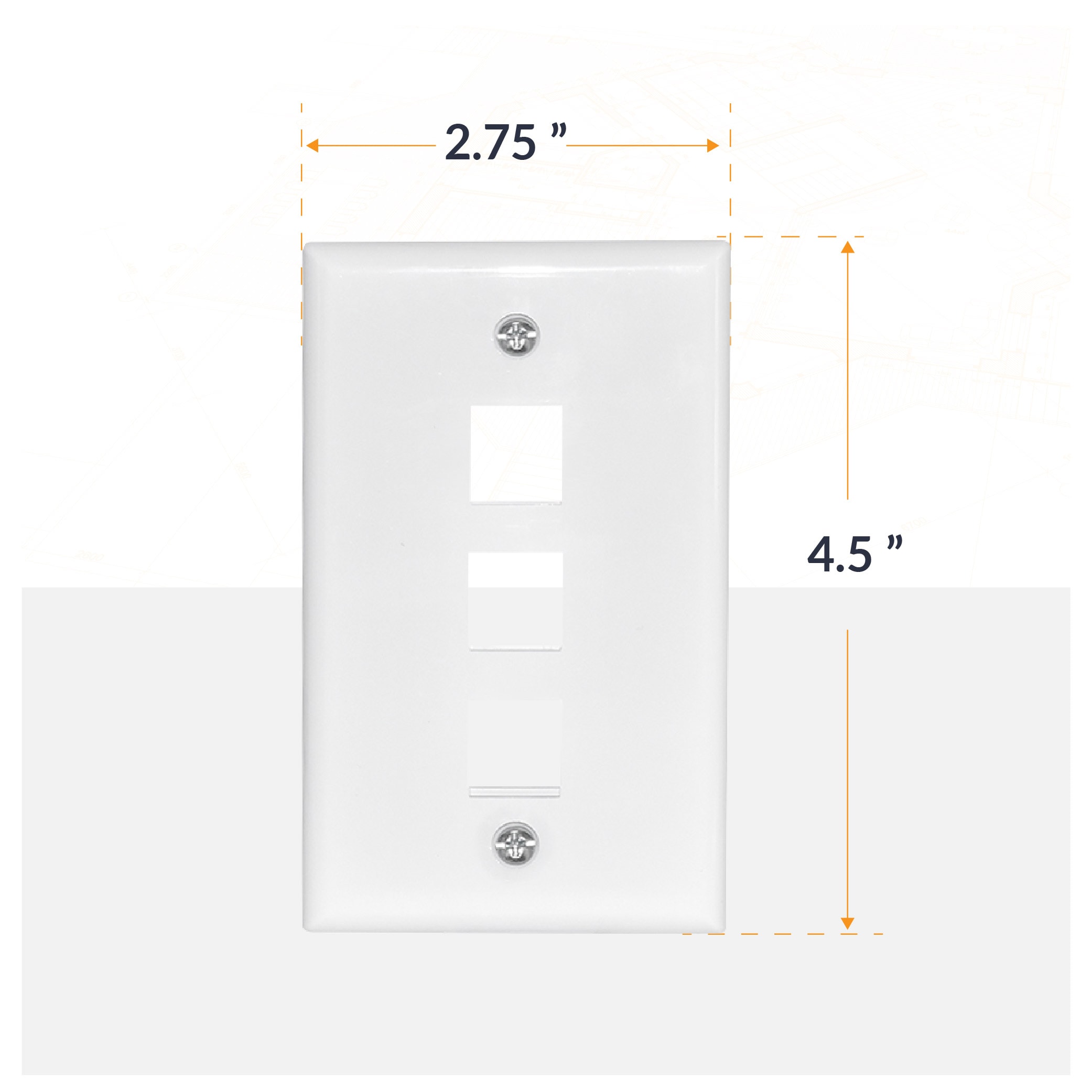 Newhouse Hardware 3QP-WH-05 Audio-Video-Wall-Jacks - View #2