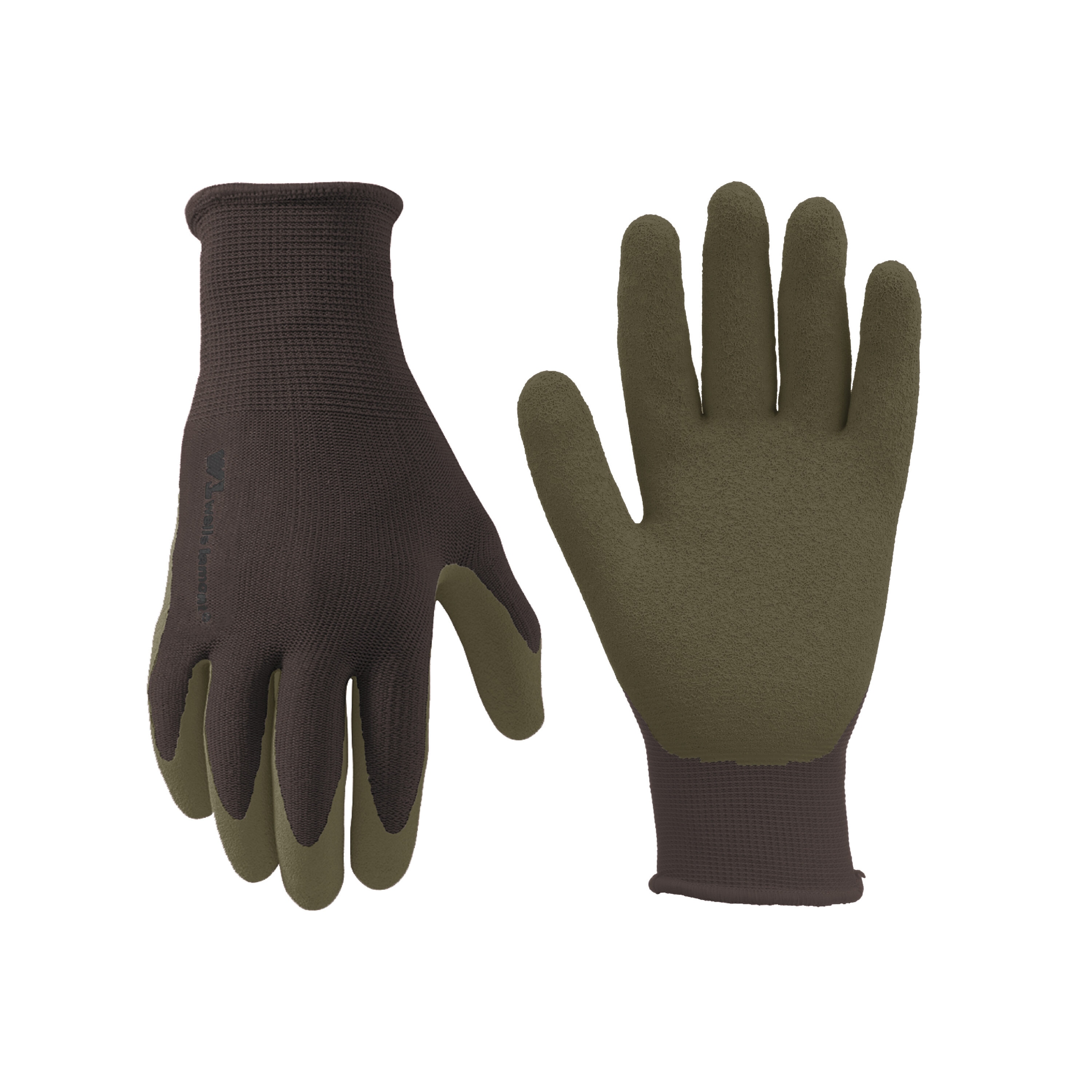 Wells Lamont 1601L-200-LWE Large Brown Latex dipped Polyester Gardening Gloves 1 -Pairs