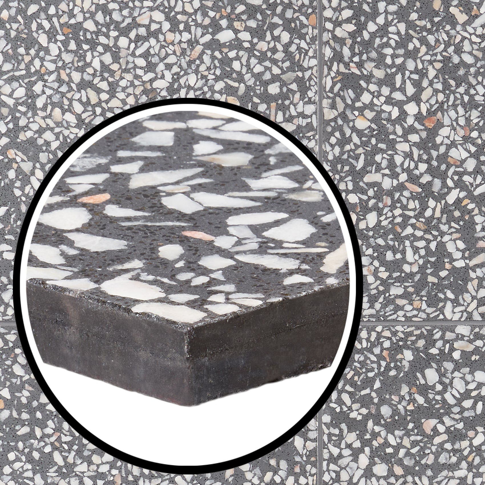 Artmore Tile EXT3RD108032 Tarboro Terrazzo Porfido 16-in x 16-in Polished Cement Cement look Standard Floor and Wall Tile ( 3.61-sq ft Carton )