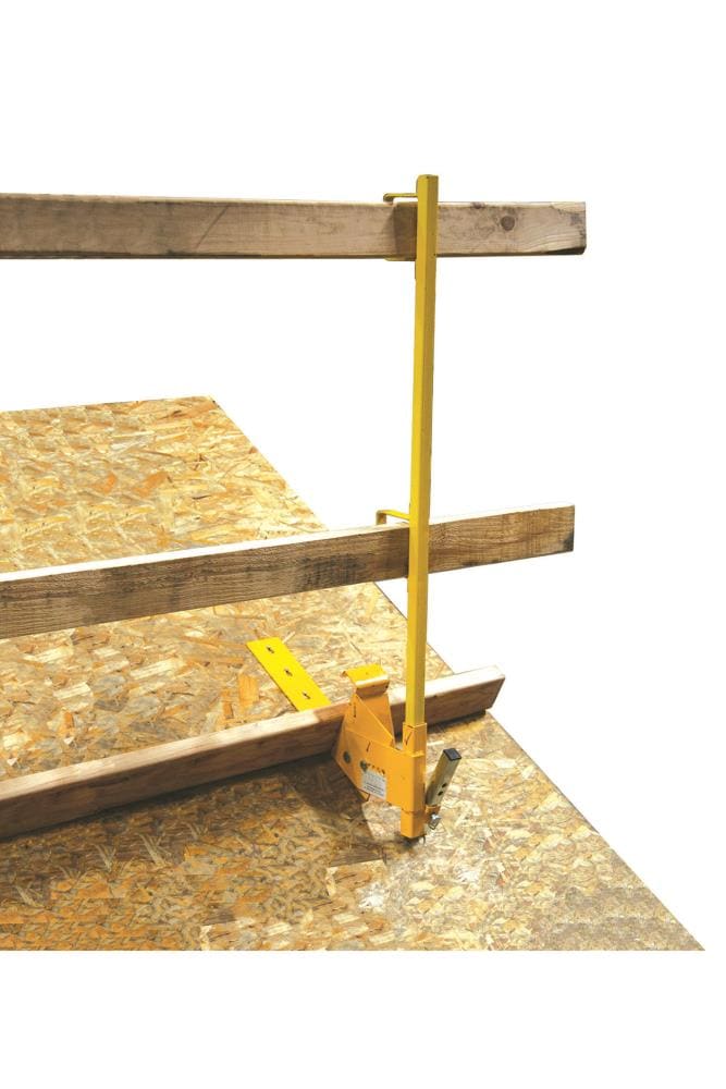 Guardian Fall Protection 15173 Metal Guardrail System Bracket, Medium Size, Powder-coated Yellow, Easy Installation, Fits Multiple Roof Pitches