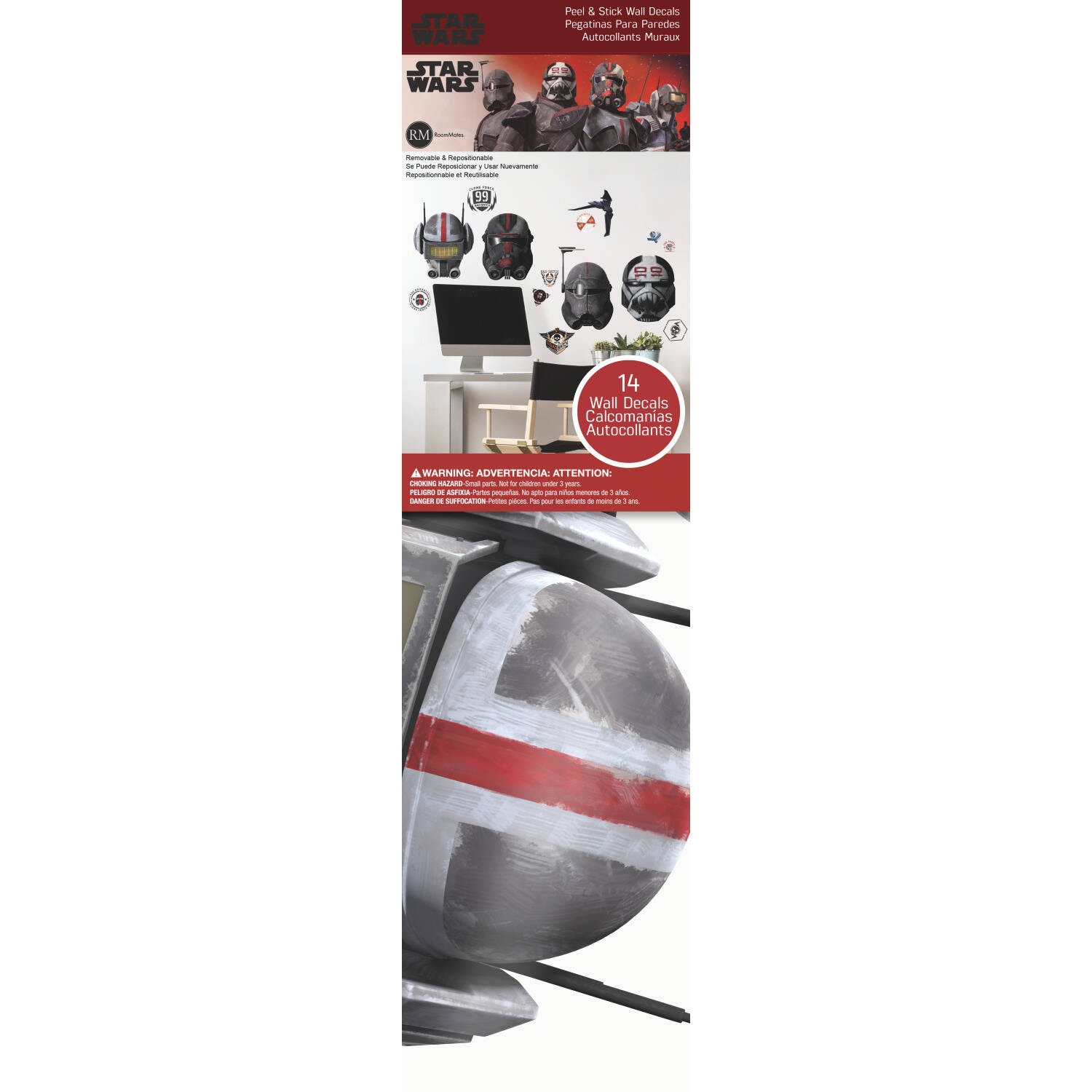 Star Wars Bad Batch Helmets Peel and Stick Wall Decals