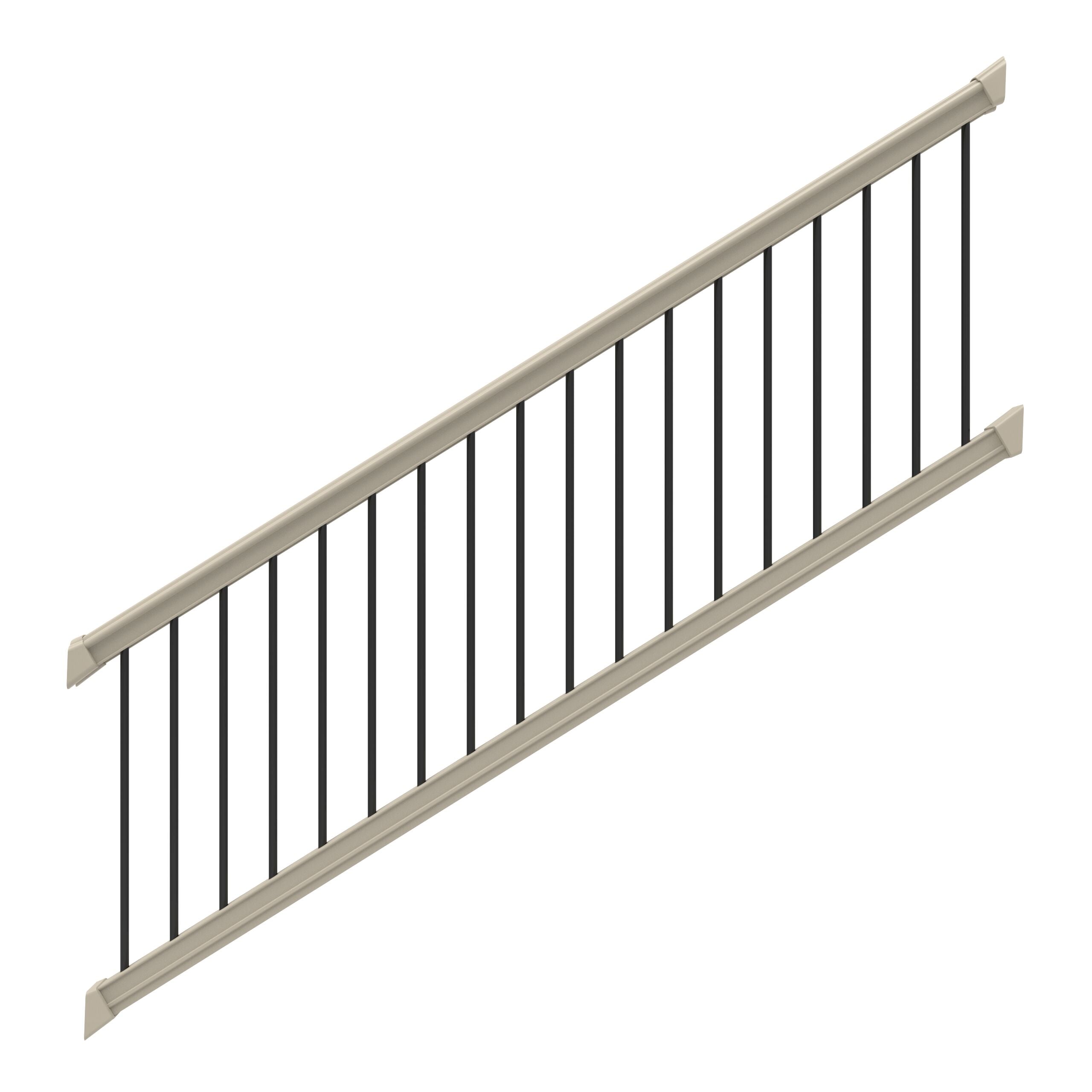 Bella Premier Series 8 ft. x 36 in. Clay Vinyl Stair Rail Kit with Square Balusters