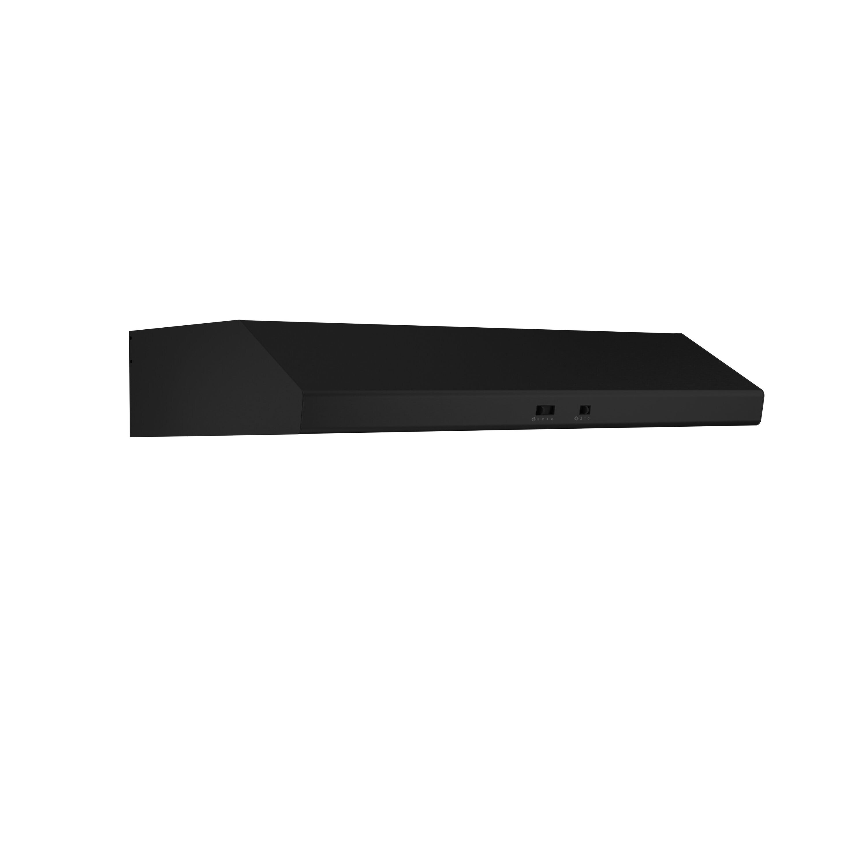 Zephyr AK6536BB 36 Inch Under Cabinet Range Hood with 3-Speed/600 CFM  Blower, Mechanical Slide Controls, Halogen Lighting, Filter-less  Self-Cleaning System, Dual-Level Lighting, Low-Profile Body, and UL Listed:  Black