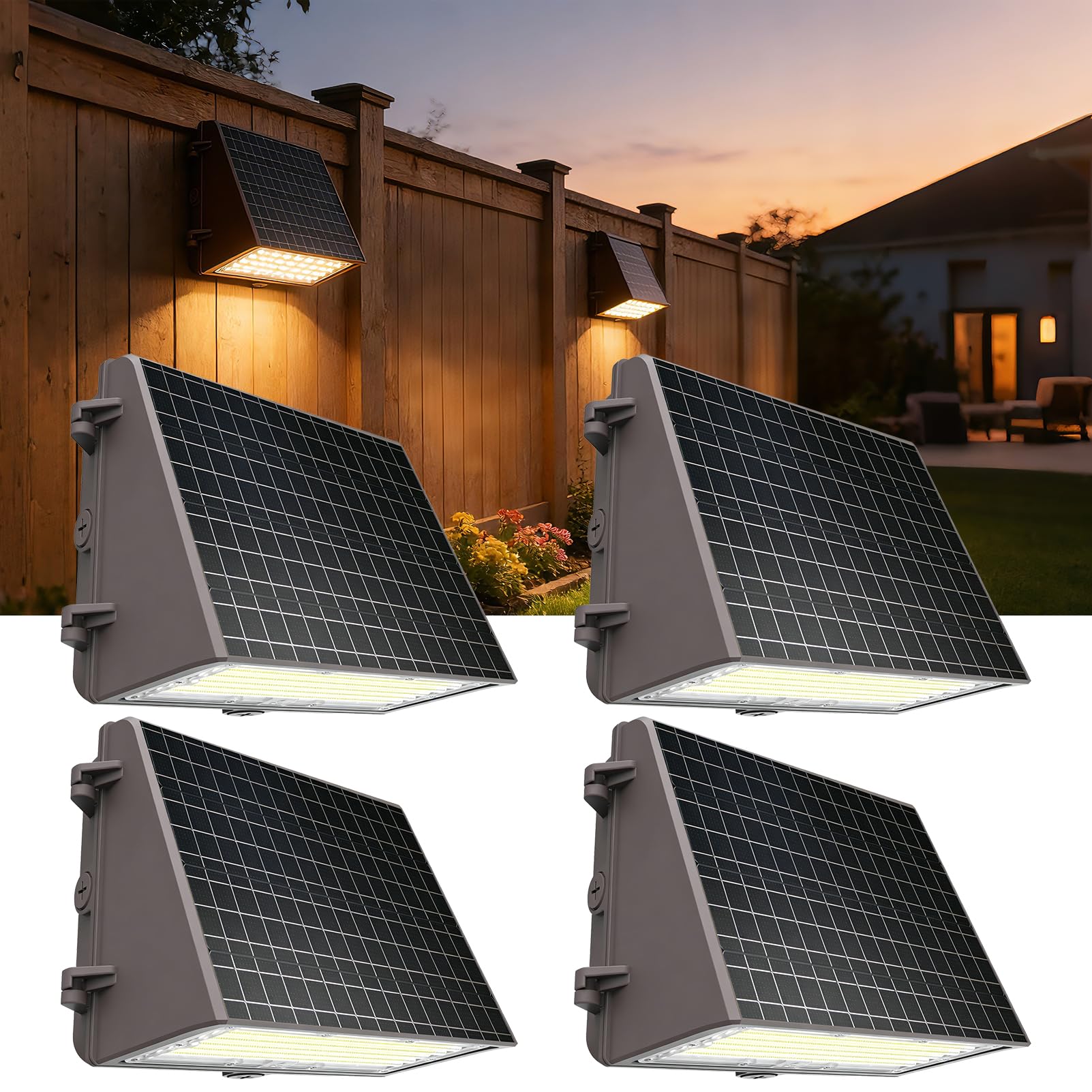 IUEST Solar Wall Pack Light Commercial 100W HPS Equivalent with Large ...