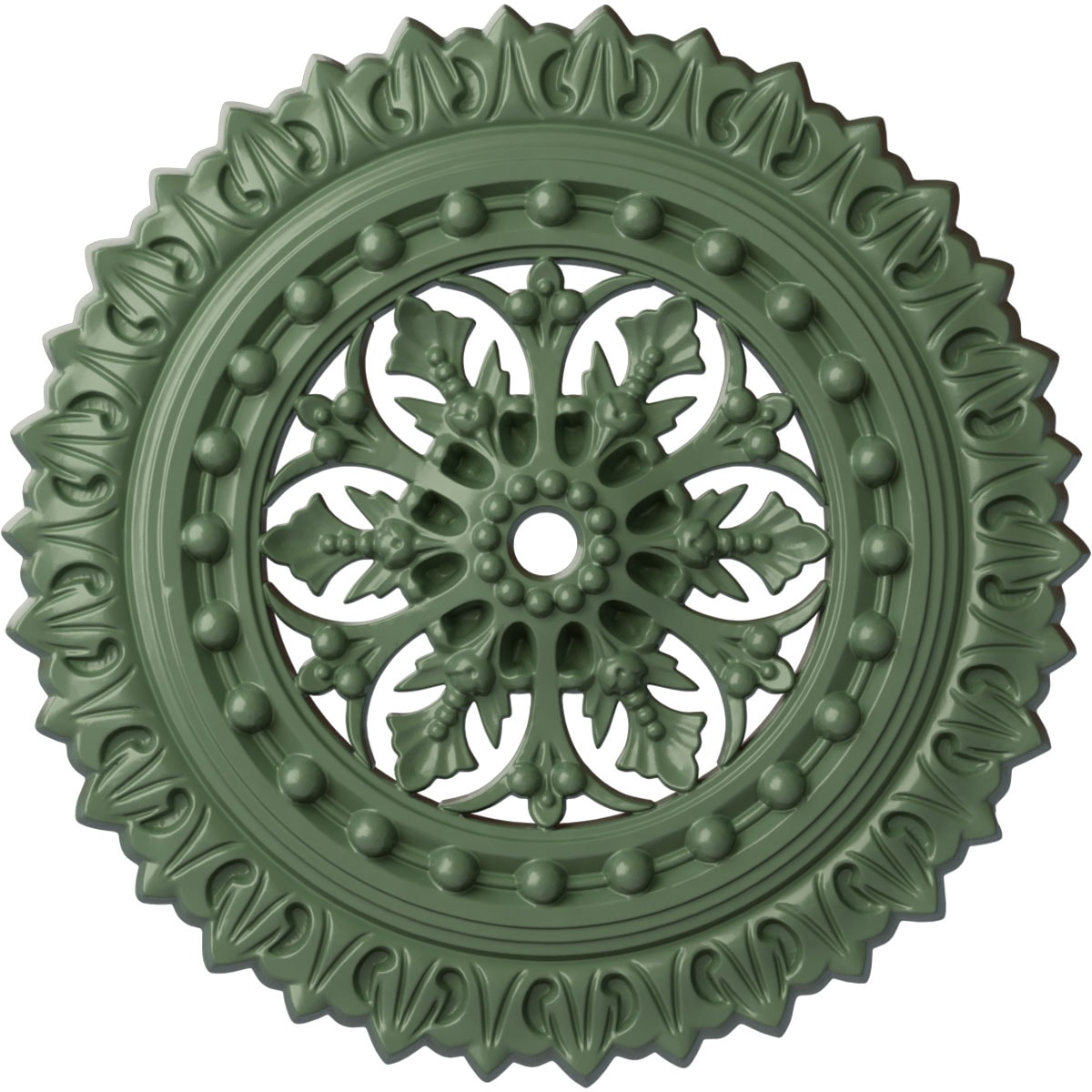 Ekena Millwork CM18SKAGF Sellek 18.5-in W x 18.5-in L Painted Athenian Green Polyurethane Whole Ceiling Medallion