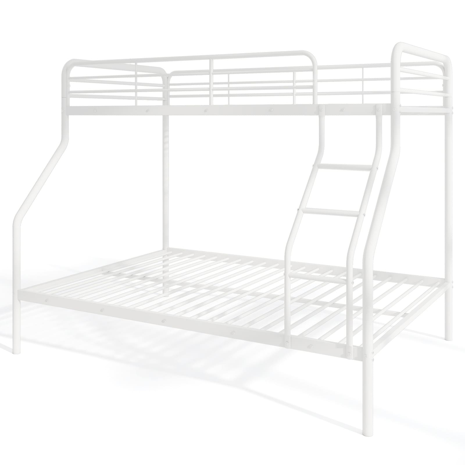 Slickblue Black/White Twin Over Full Metal Bunk Bed with Underbed Storage for Kids Bedroom