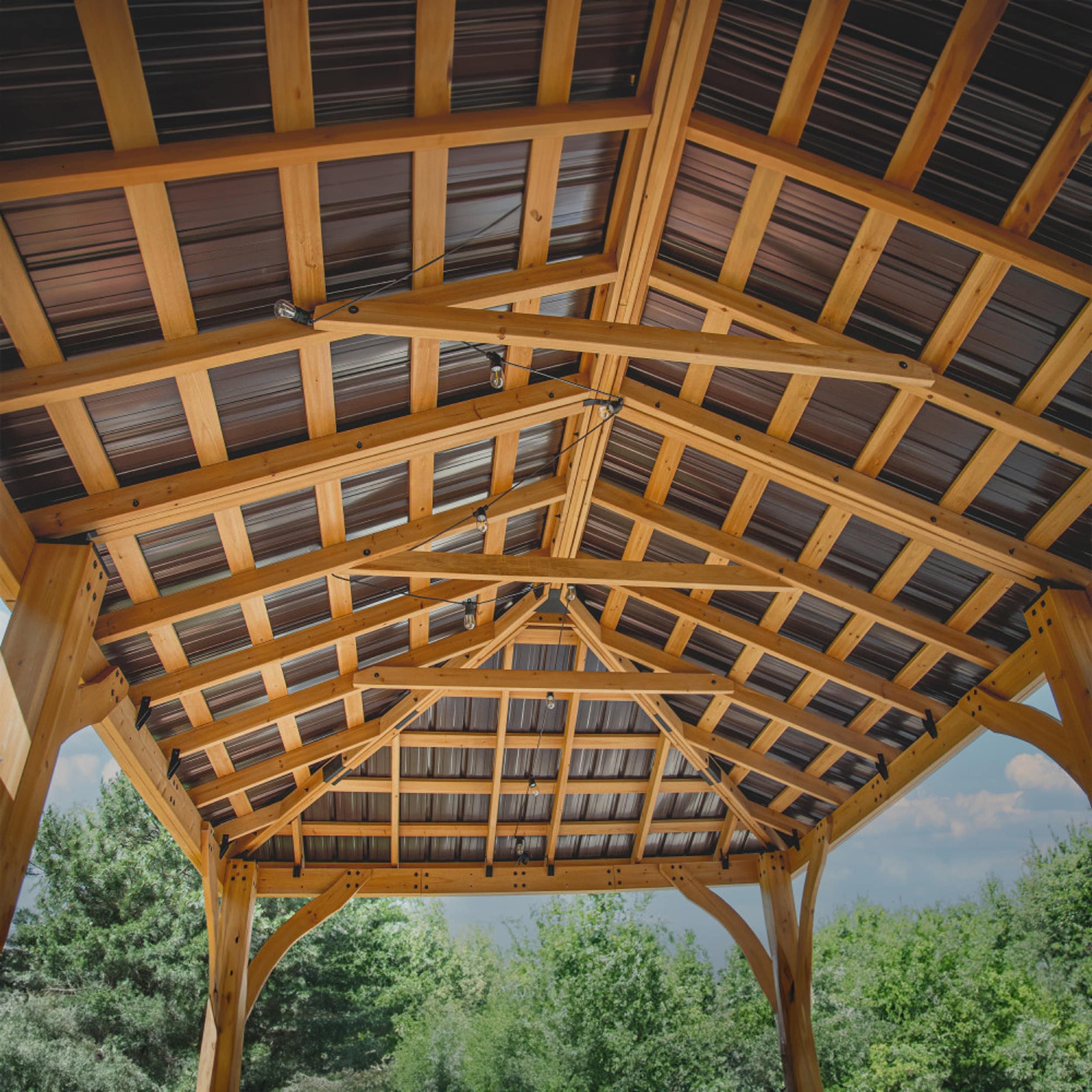 Barrington 20' x 12' Cedar Wood Gazebo with Steel Roof