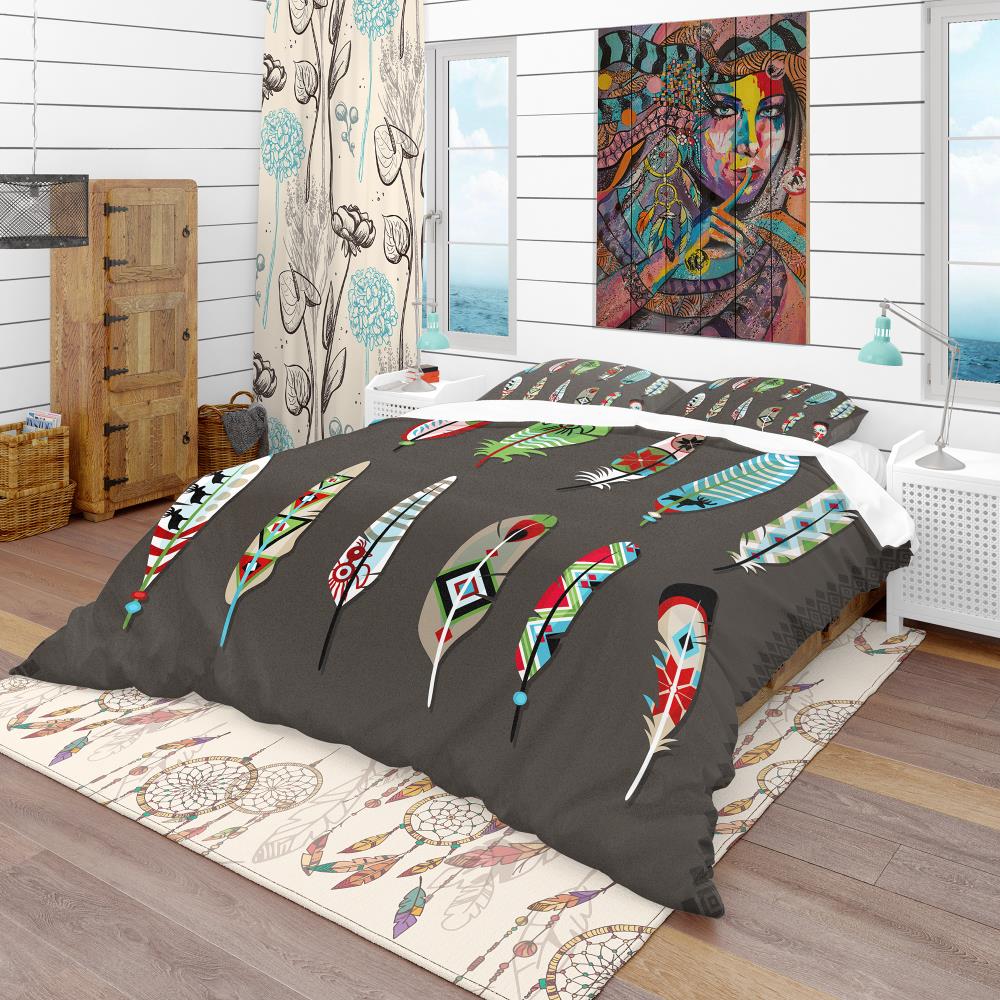 Designart BED18893-T 3 -Piece Black Twin Duvet cover Set