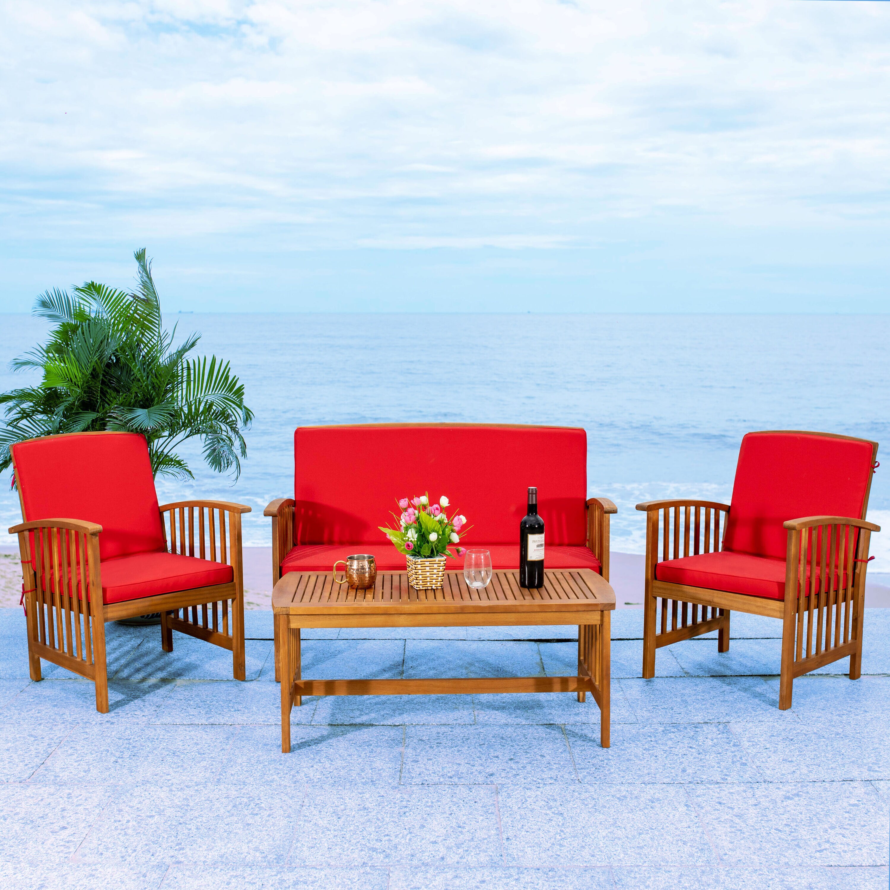 Safavieh PAT7007R Patio-Conversation-Sets - View #9