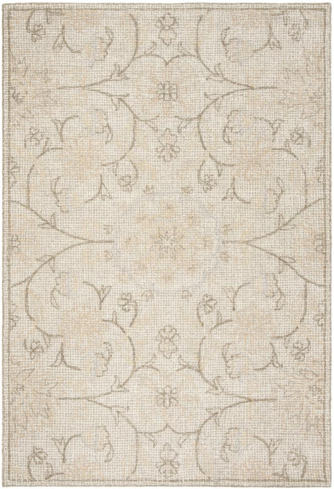Gray Abstract Handmade Tufted Wool Rectangular 6' x 9' Area Rug