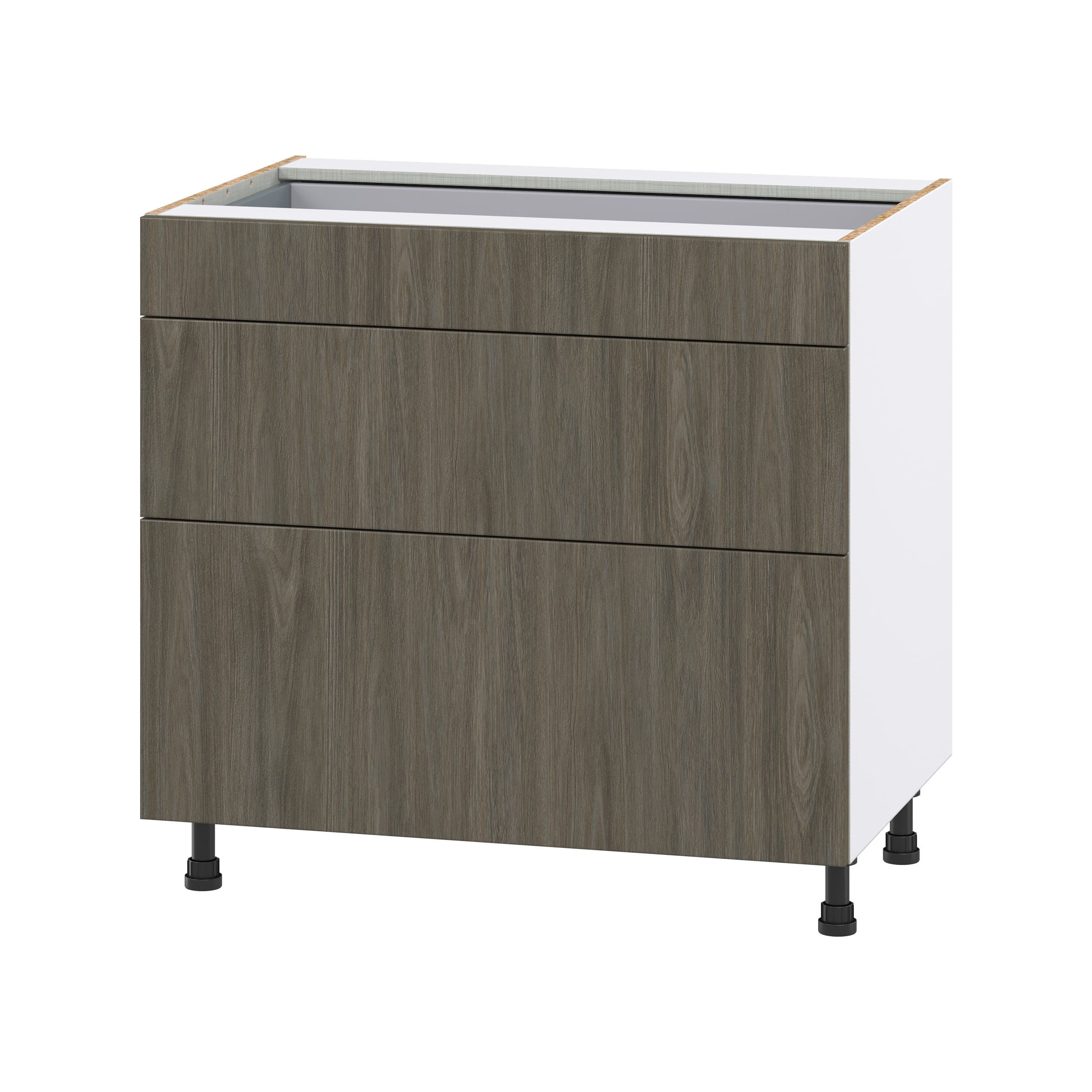 Hugo&Borg Savane 21-in W x 34.5-in H x 24-in D Textmel 3-Drawer Base Fully Assembled Cabinet (Flat Panel Style)