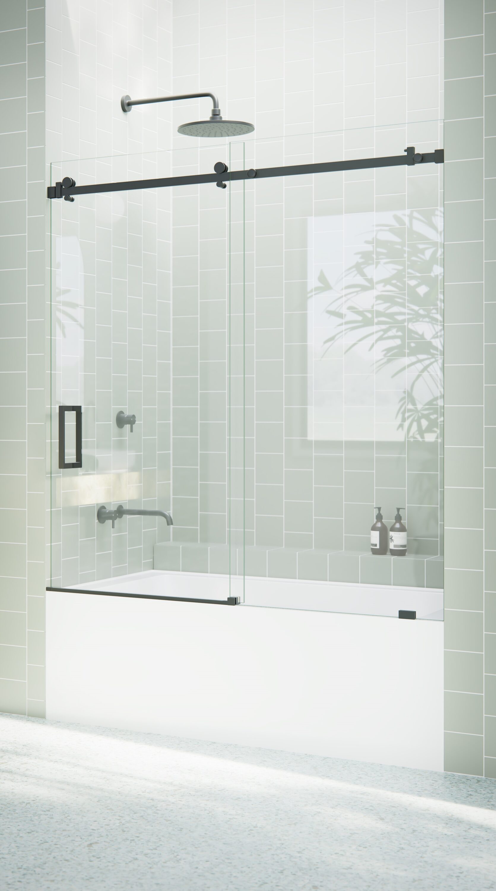 Glass Warehouse B-SQSLD-56-MB Bathtub-Doors - View #3