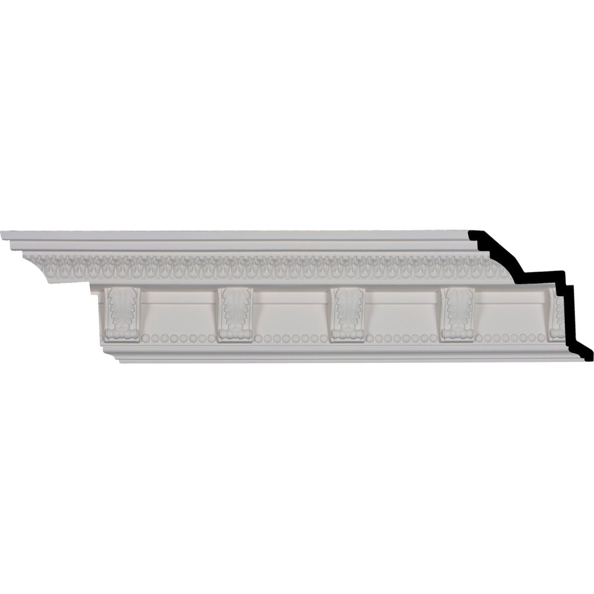 Ekena Millwork MLD04X04X06MC-CASE-2 Marcus 6-1/2-in x 7-ft 10-1/2-in Primed Urethane Crown Moulding 2 -Pack