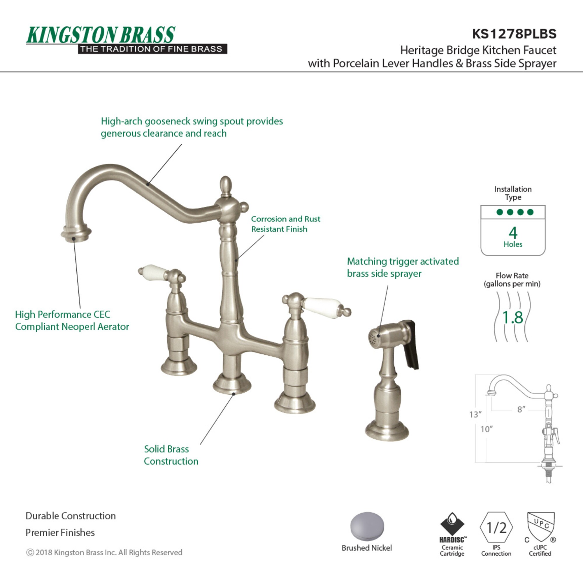 Elements of Design ES1278PLBS Kitchen-Faucets - View #2