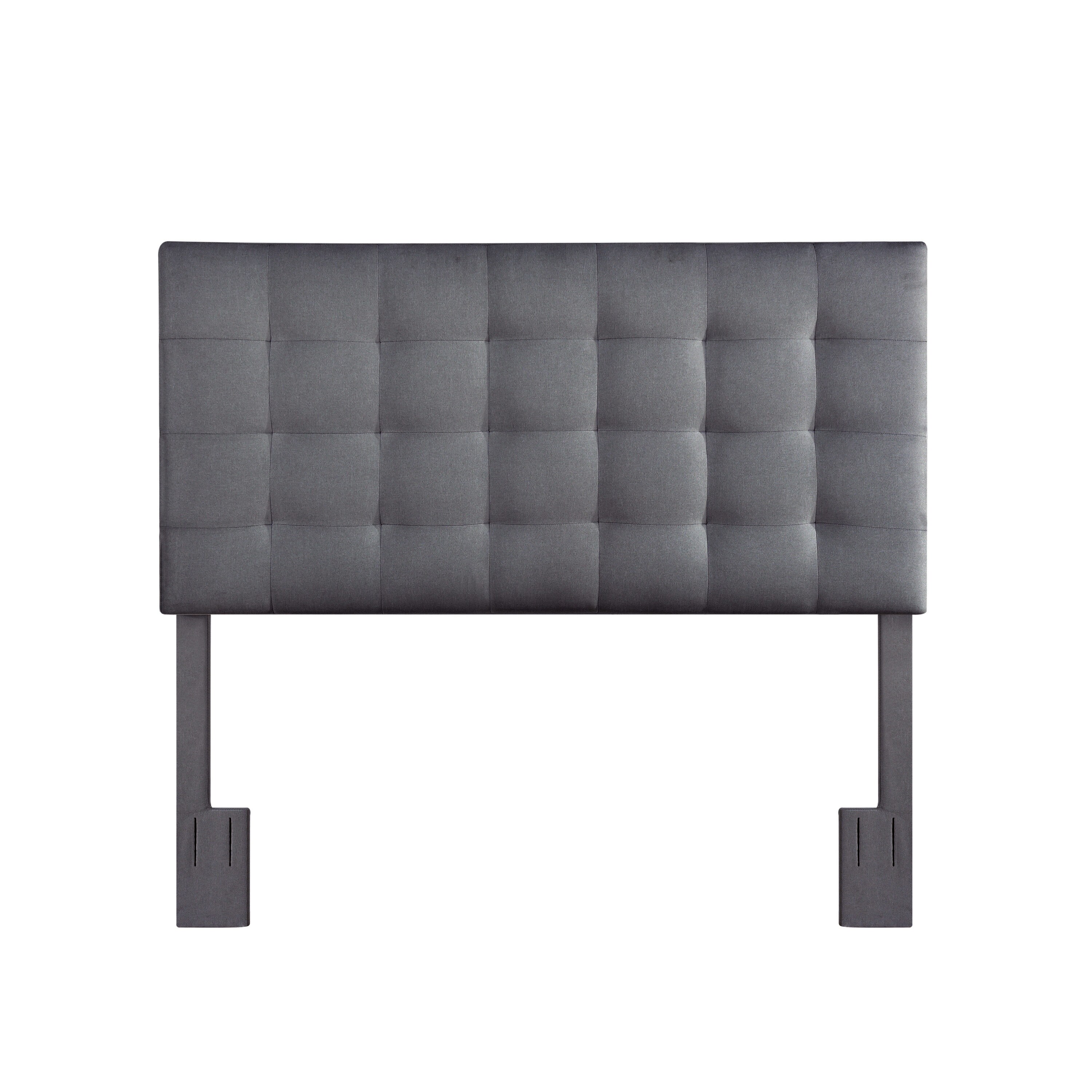 HomeFare DS-D364-250-2 Charcoal Gray Full/Queen Linen Upholstered Headboard