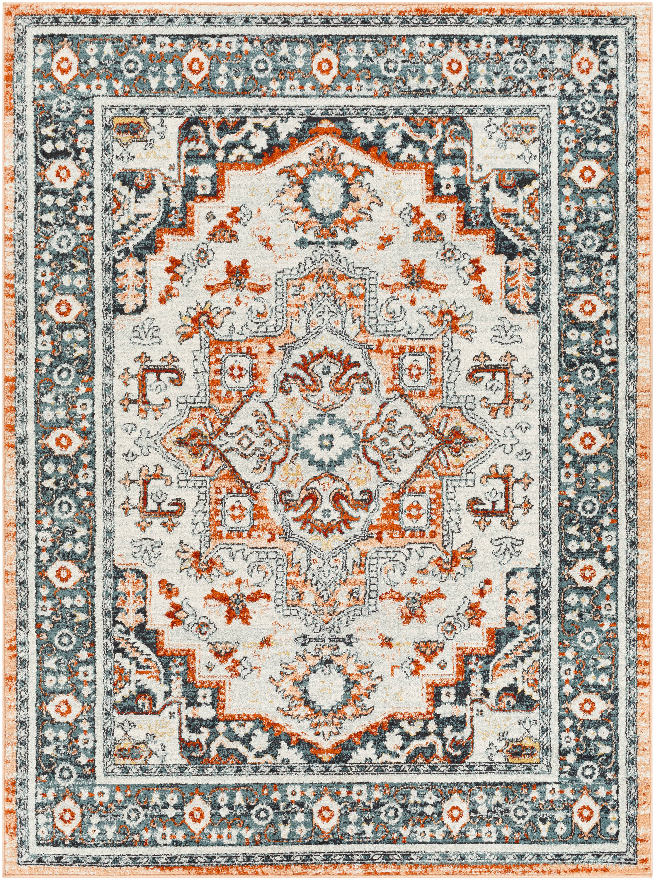 Artistic Weavers TVZ2346-71010 Tevazu 8 X 10 Light Grey Indoor Medallion Oriental Area Rug
