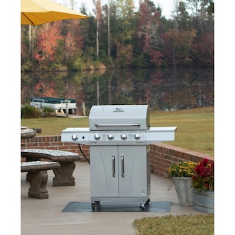 Kaptajn brie Sky ramme Char-Broil Performance Series Silver 4-Burner Liquid Propane Gas Grill with  1 Side Burner in the Gas Grills department at Lowes.com