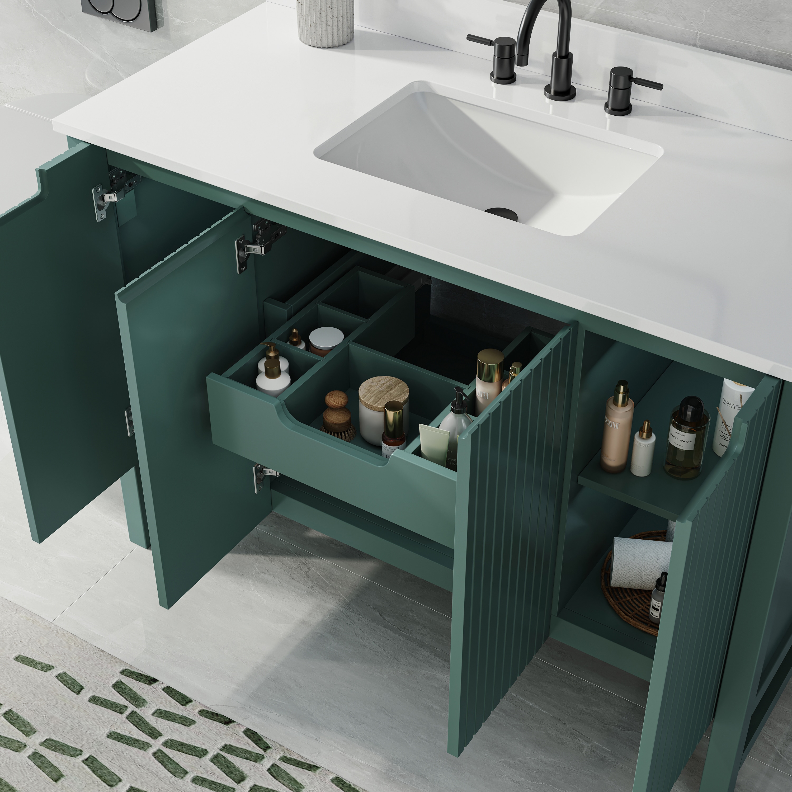 Origin 21 Lolli 48-in Everglade Green Undermount Single Sink Origin 21 Lolli 48-in Everglade Green Undermount Single Sink