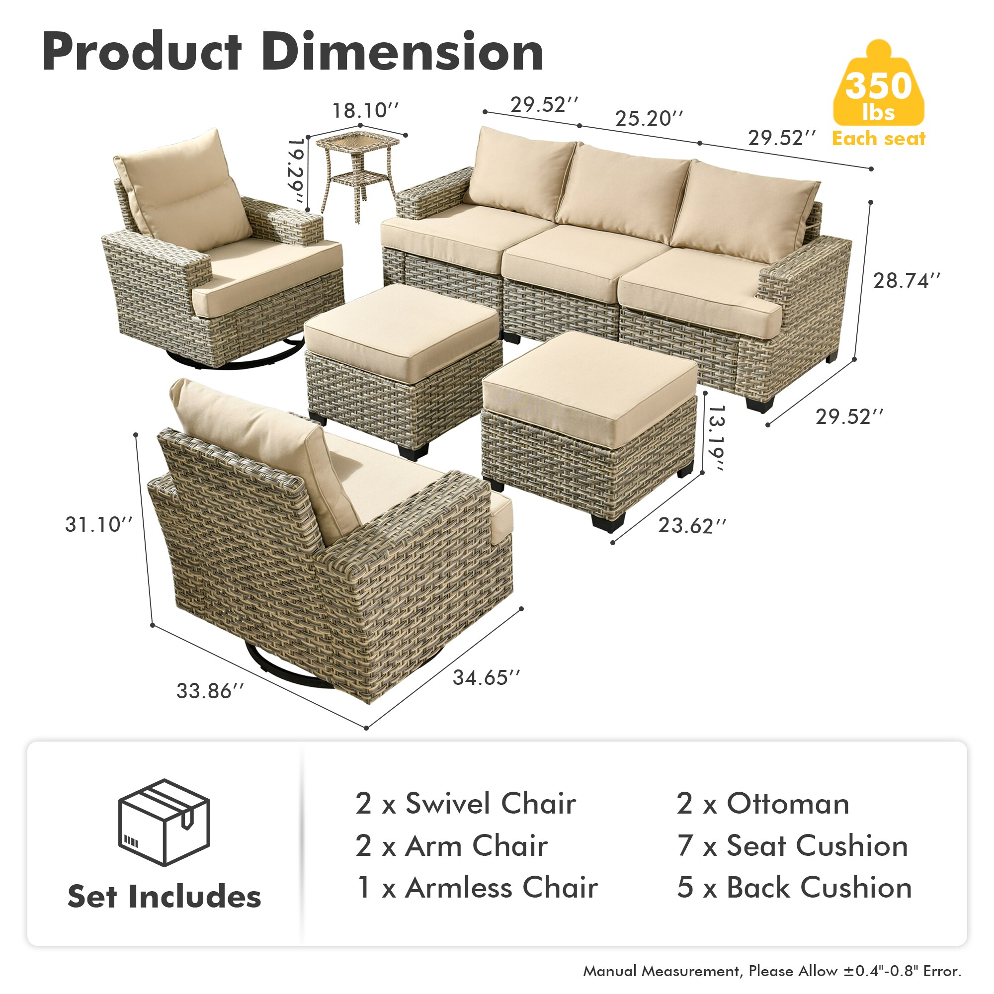 Ovios TS608Y Patio-Conversation-Sets - View #8