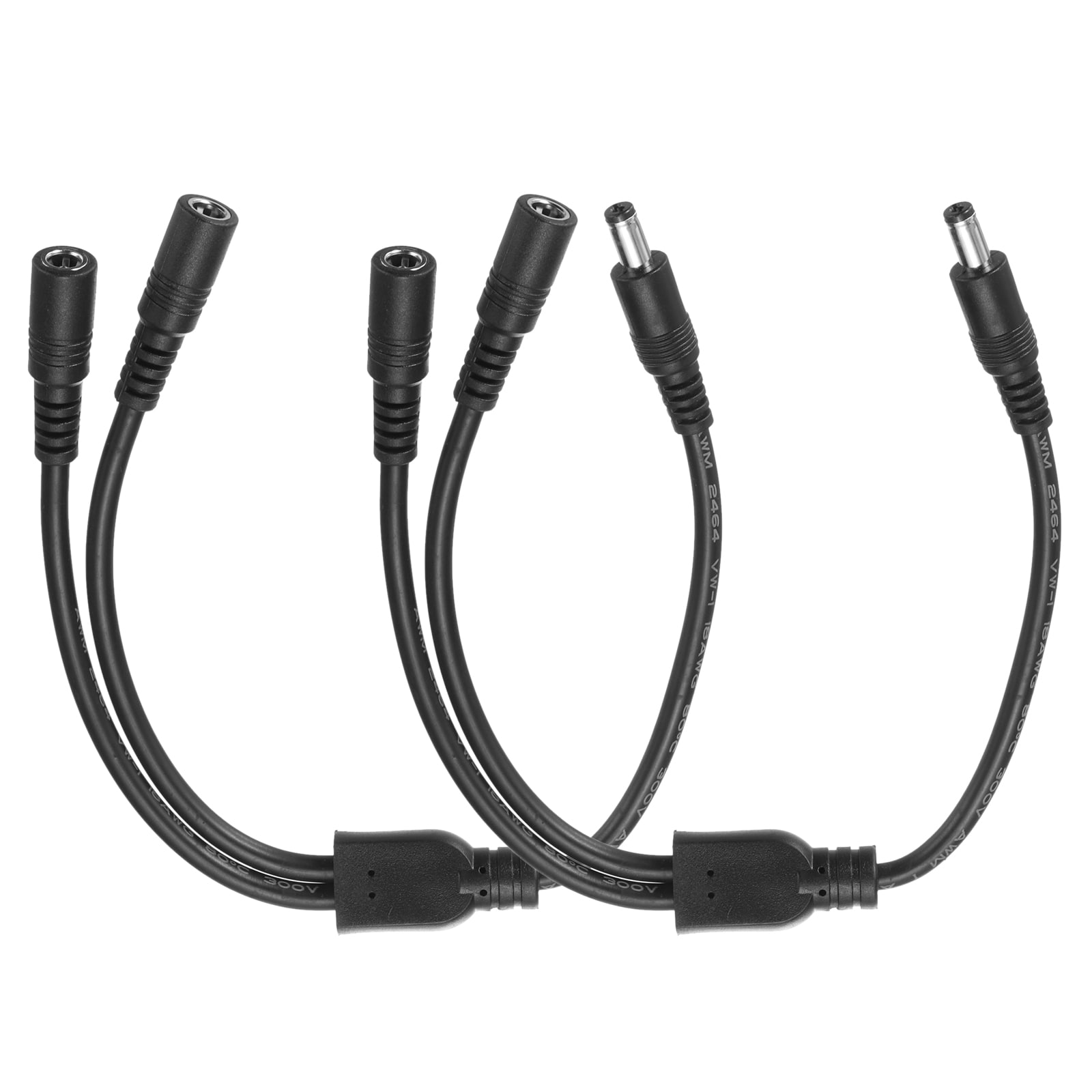Unique Bargains 2pcs DC Cable Splitter 12.6 Inch 10A 1 DC5521 Male to 2 DC5521 Female Splitter Adapter Cable 1 to 2 Splitter Cord for CCTV Cameras DVR #S25093001UX7992
