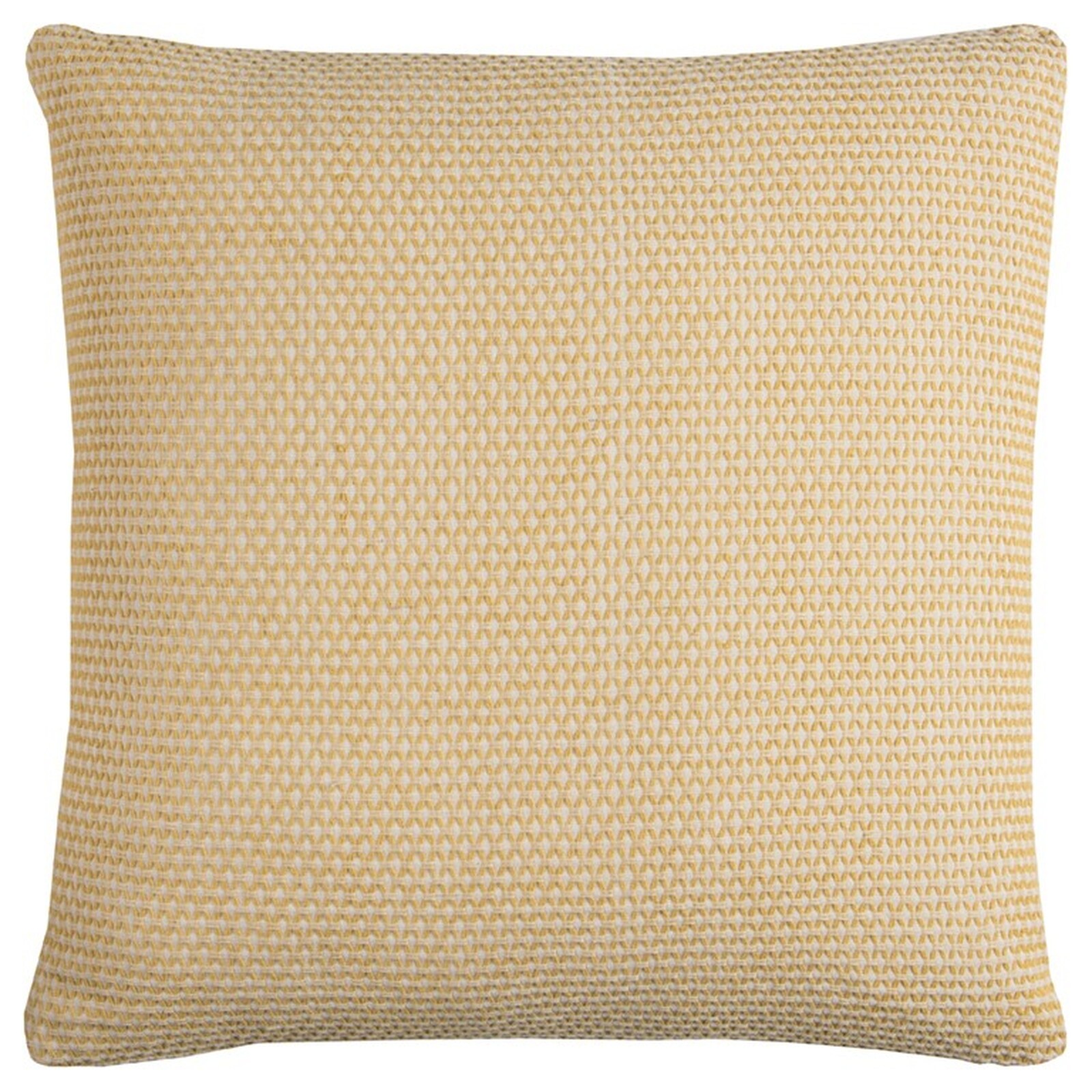 HomeRoots 4000403239 22-in x 22-in Yellow and Ivory Square Indoor Decorative Pillow