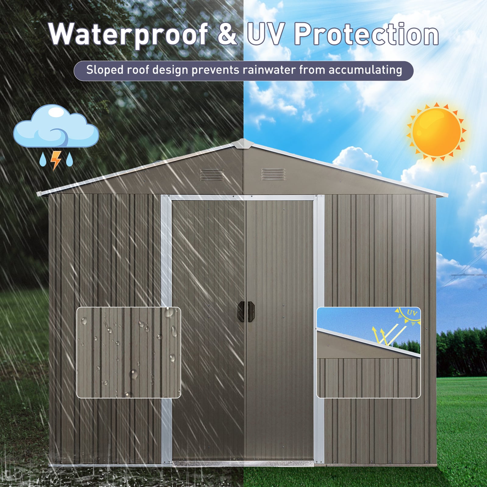 WELLFOR XDJ256BR Metal-Storage-Buildings-Sheds - View #8