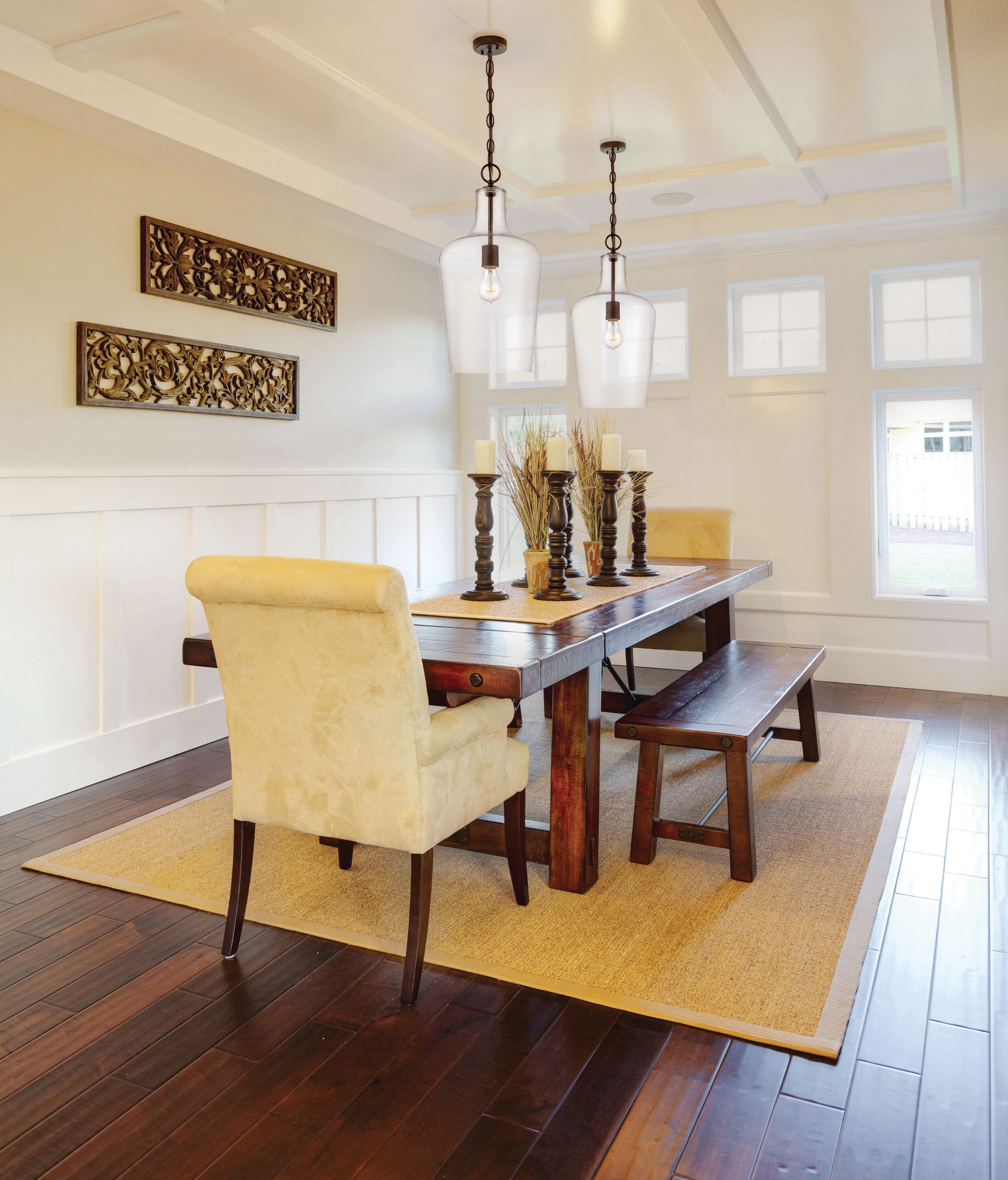 Franklin 20" Bronze Pendant with Clear Glass Shade