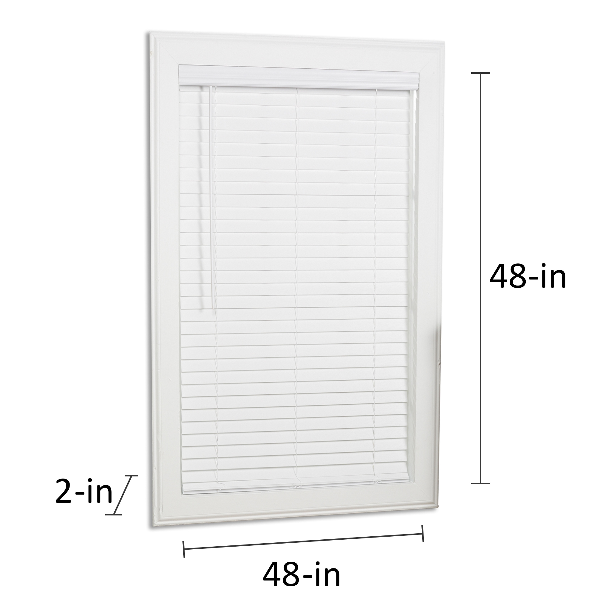 allen + roth Cordless Faux Wood 2-in Slat Width 48-in x 48-in Cordless ...