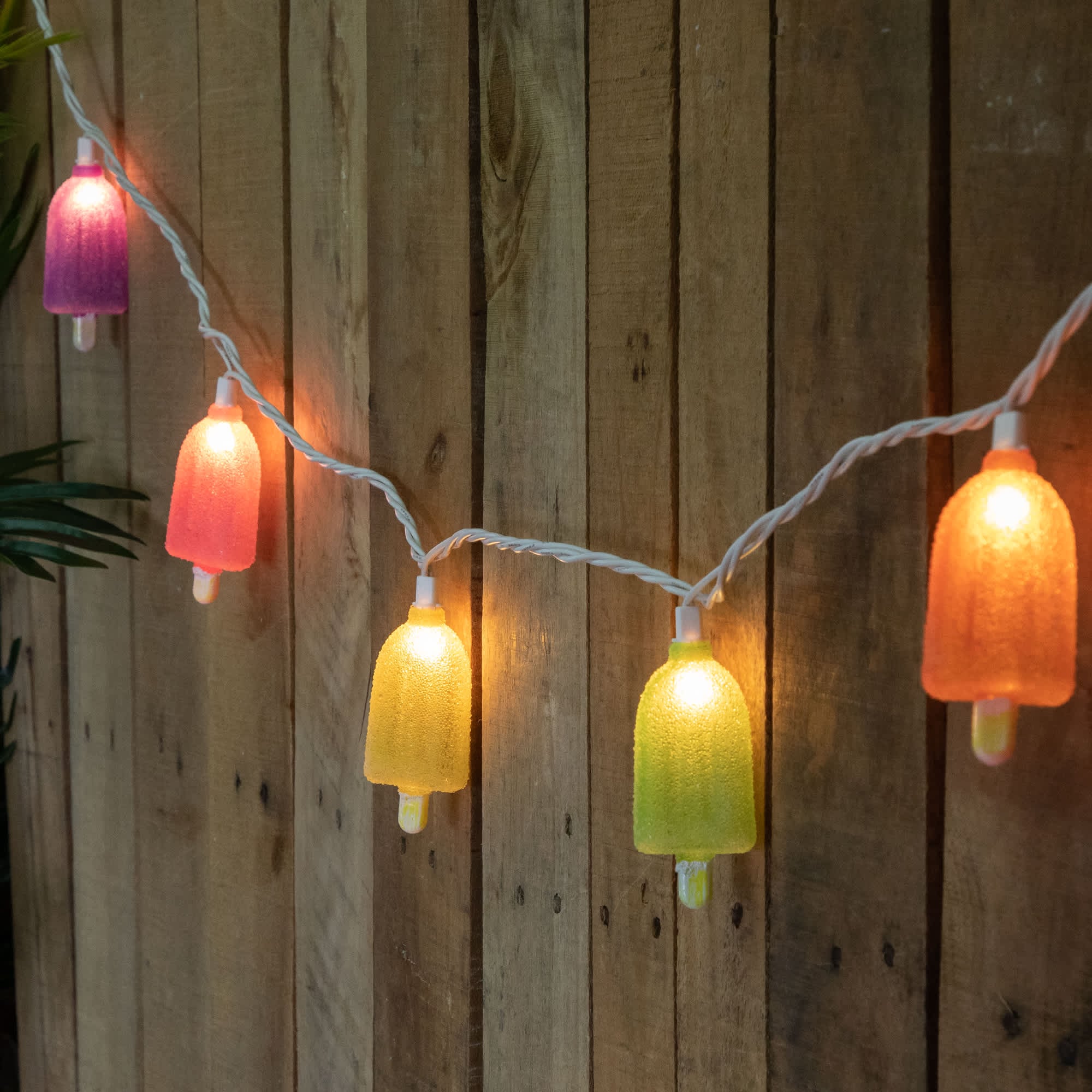 Northlight Sugared Ice Pop Indoor Outdoor Patio Light Set - Multicolor - 7.25 feet White Wire - 10ct
