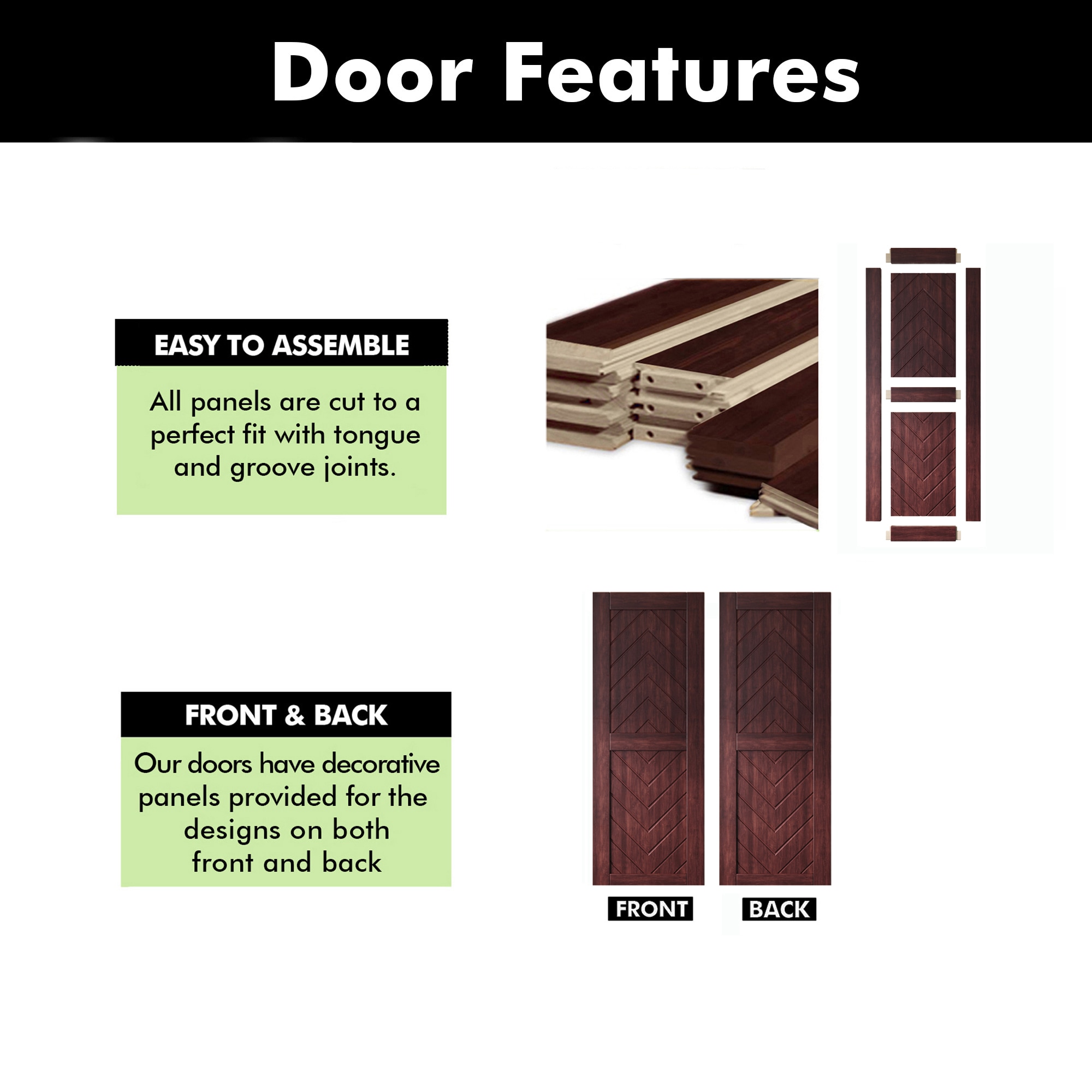 HOMACER JT2-4280-RD Barn-Doors - View #3