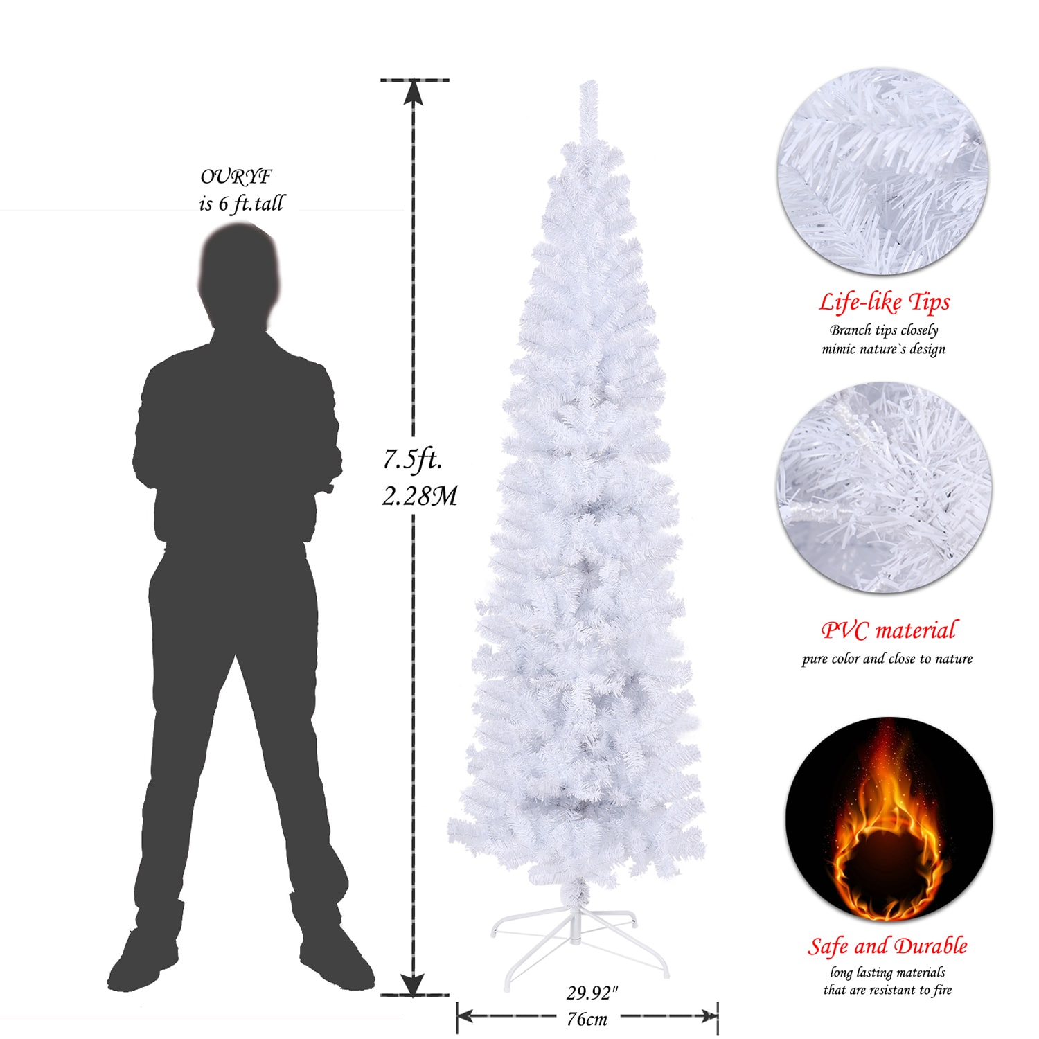 SINOFURN SYA720006WT Artificial-Christmas-Trees - View #2