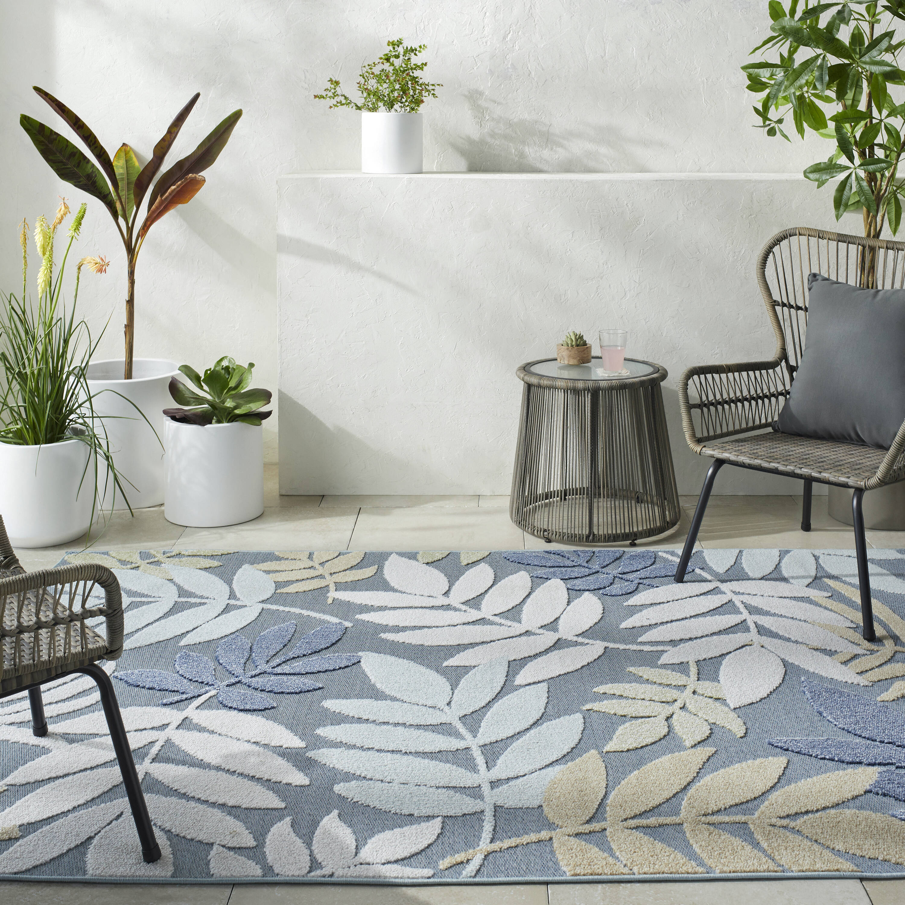 Livabliss LKD2307-679 Lakeside 6 x 9 (ft) Polypropylene Blue Rectangular Indoor/Outdoor Coastal Area rug