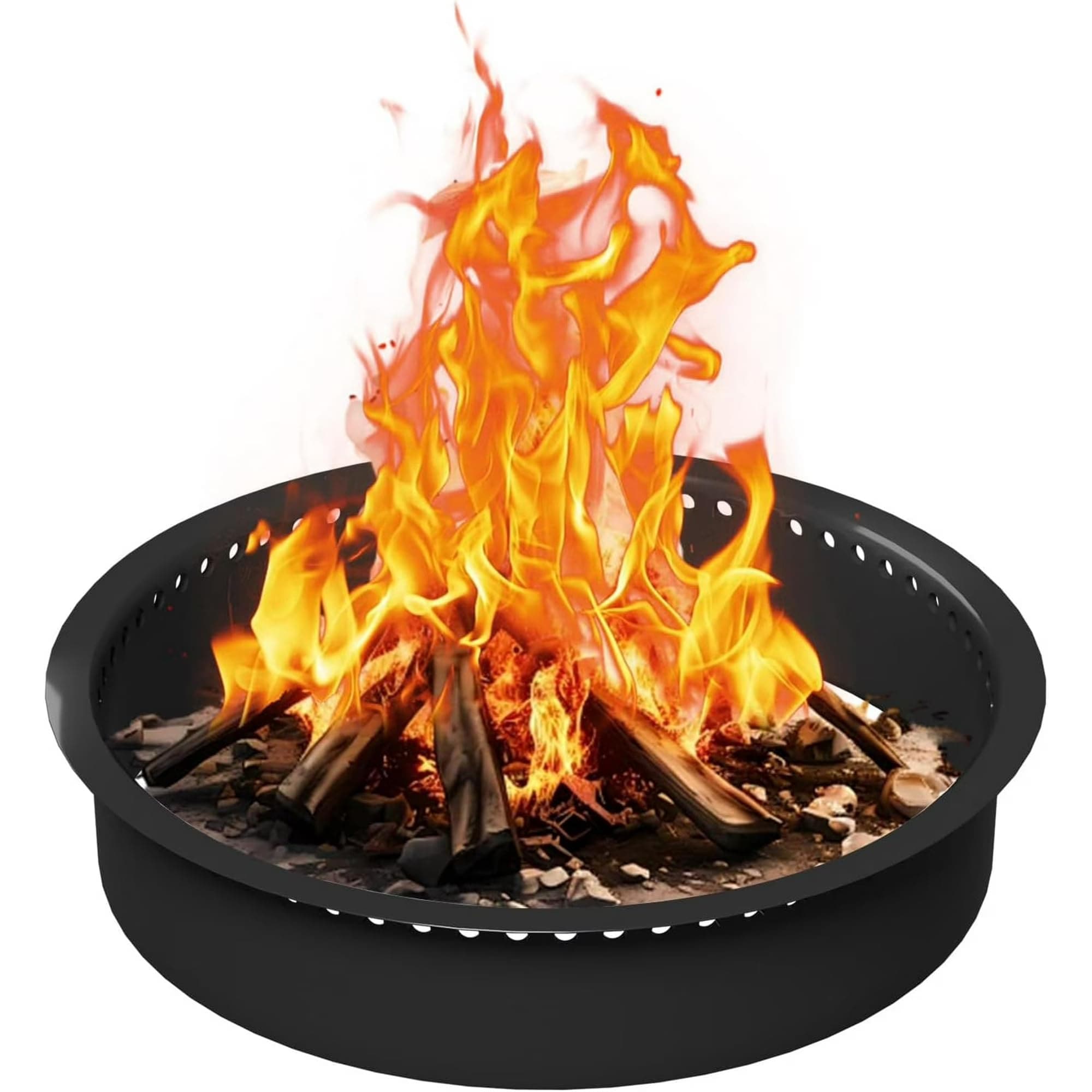 Garvee 48 Inch Outdoor Fire Pit Ring Smokeless Carbon Steel Campfire Ring with Vent Holes Round Wood Burning Fire Pit for Backyard Garden #4QXTWKJ6DUPXOKMY8