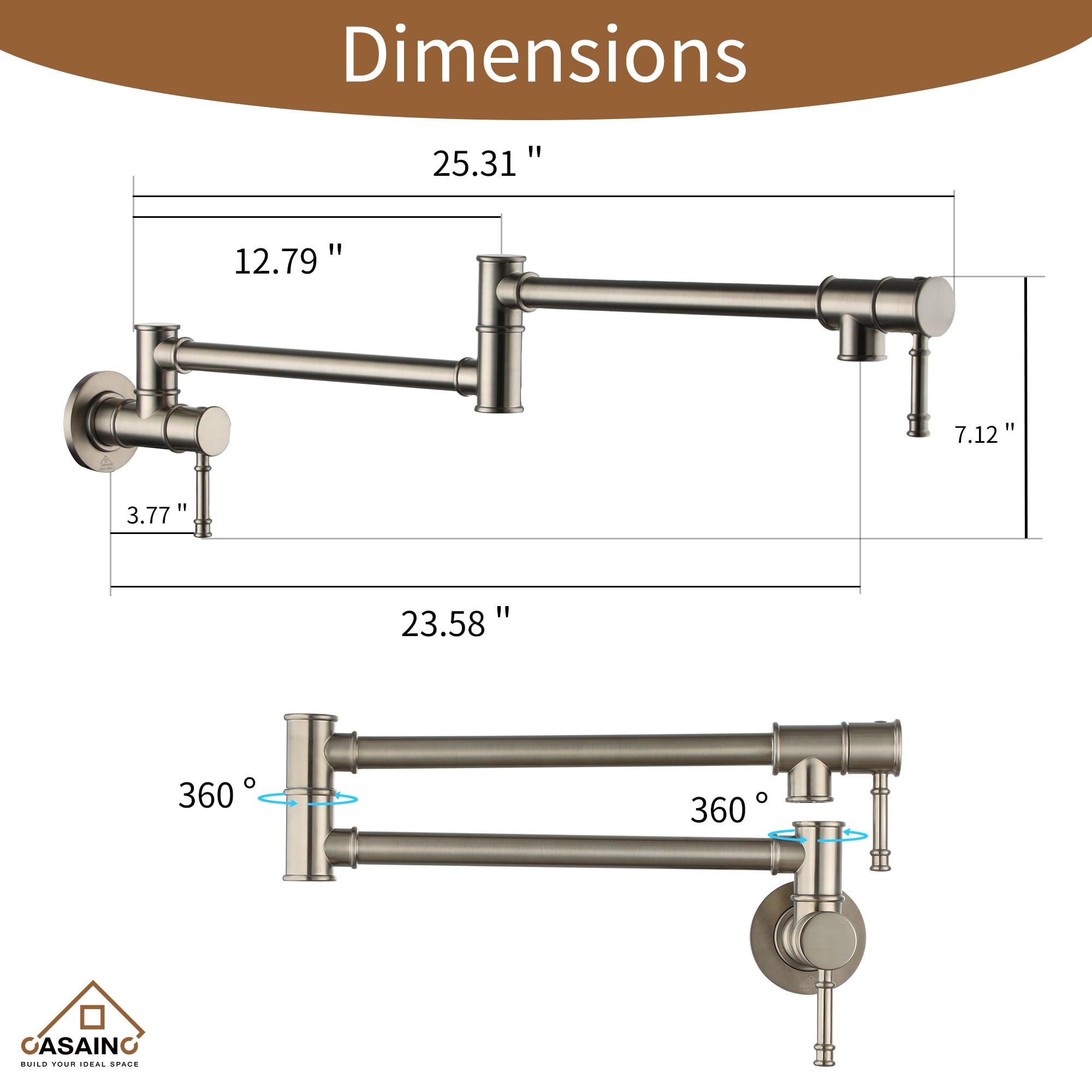 CASAINC KCLT0058-BN Kitchen-Faucets - View #4