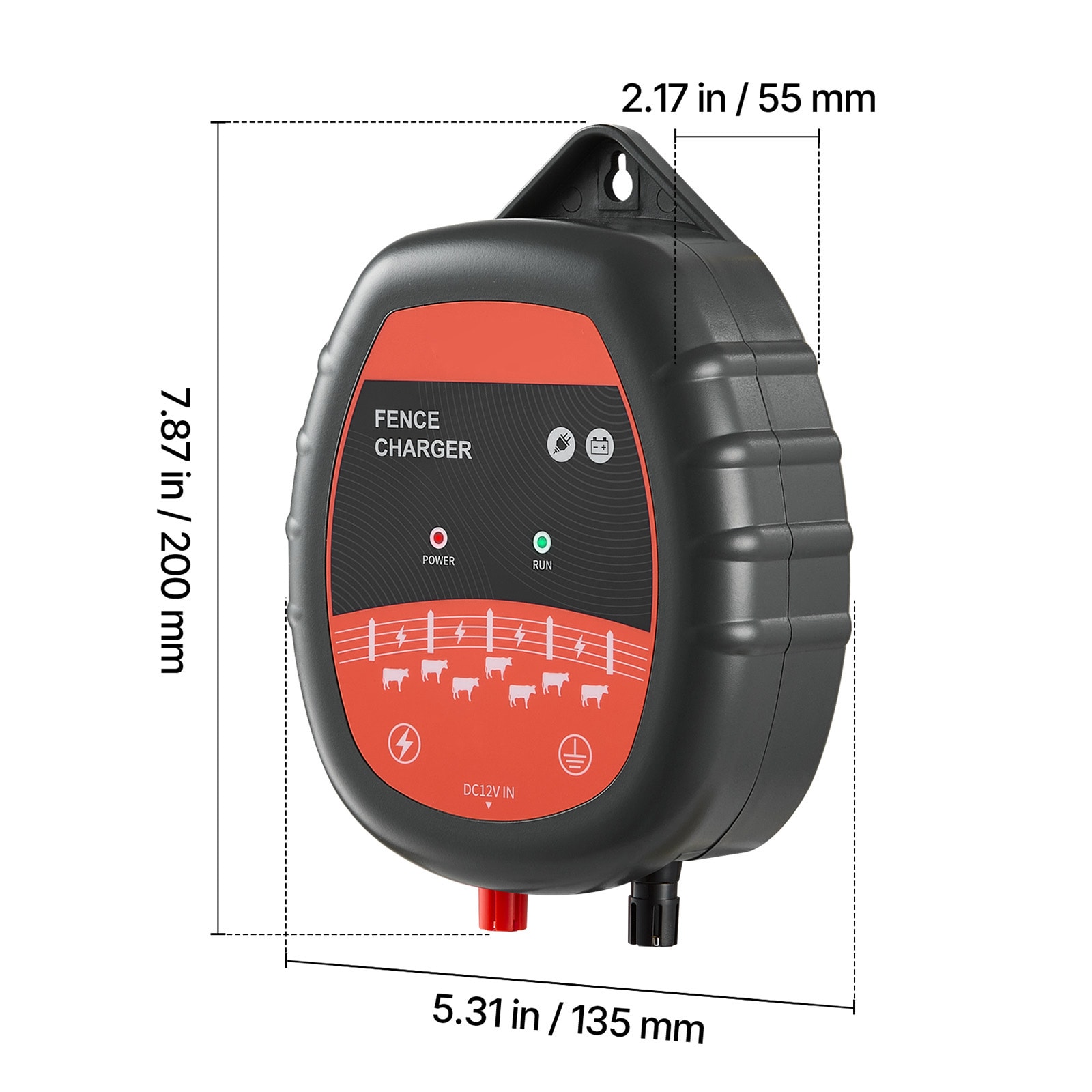 VELMONT INC Electric Fence Charger 10kV 1J AC DC Energizer 1.86 Miles ...