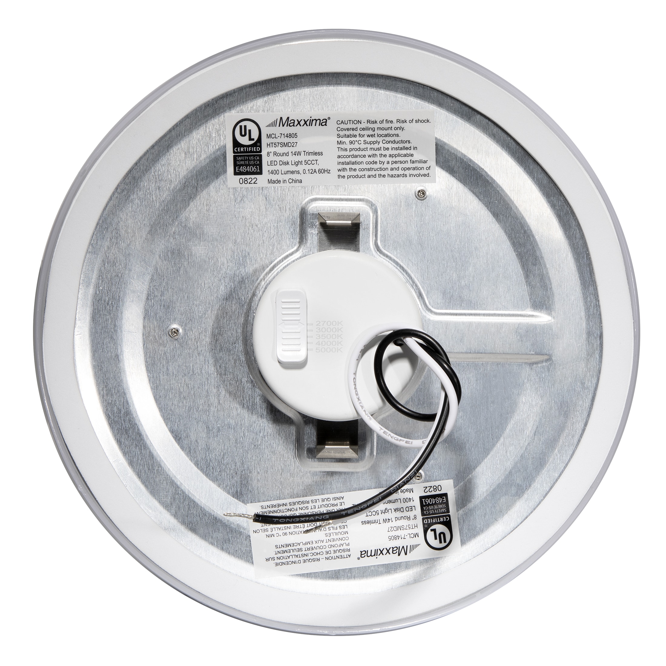 8-Inch White Polycarbonate Round LED Ceiling Light