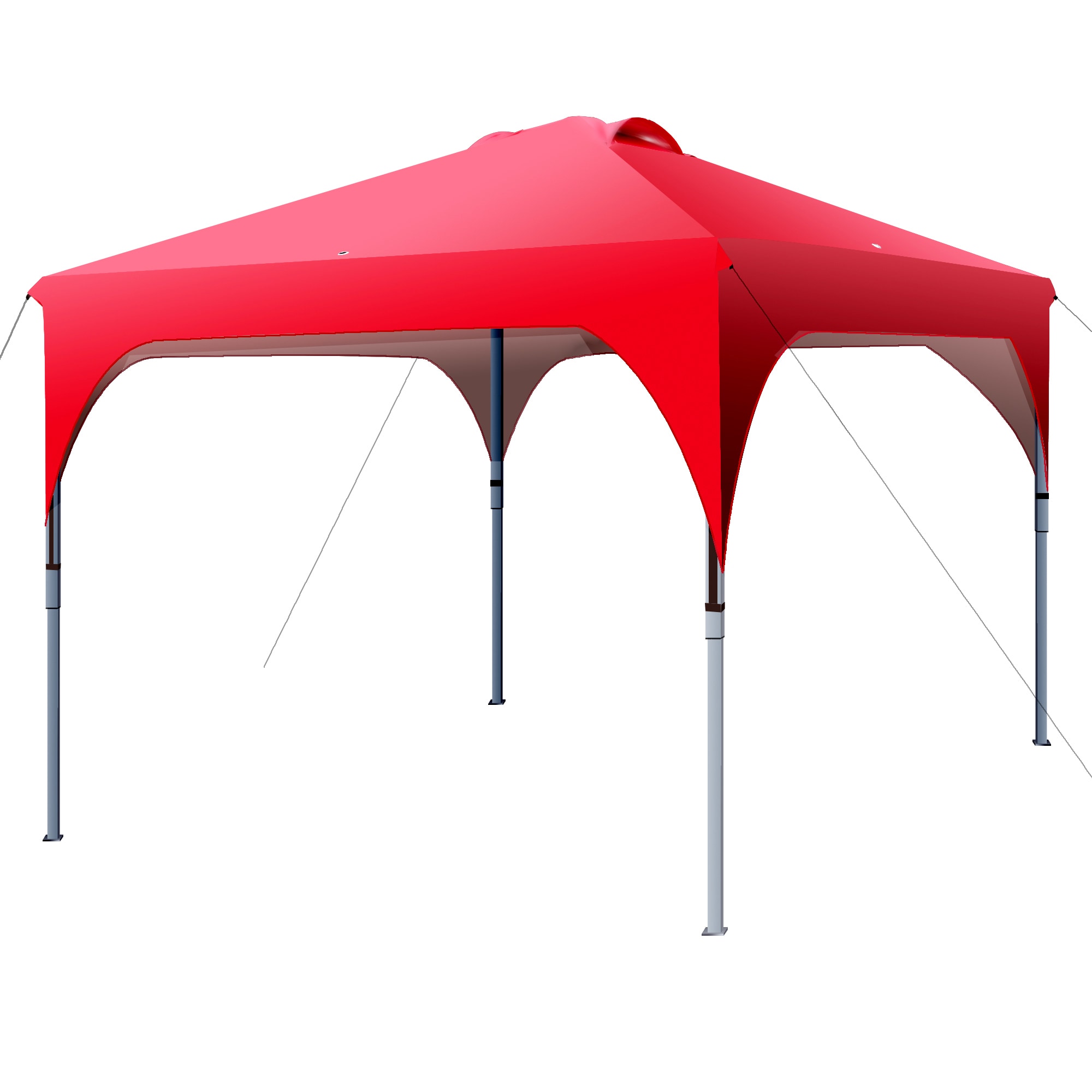 Bansa Rose 10-ft X 10-ft Square Red Metal Polyester Roof Semi-permanent 