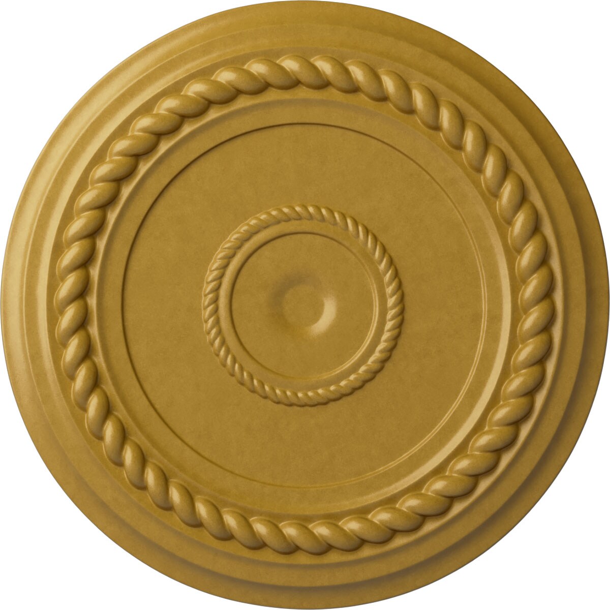 Ekena Millwork CM18ALIGS Alexandria Rope 19.625-in W x 19.625-in L Painted Iridescent Gold Polyurethane Whole Ceiling Medallion